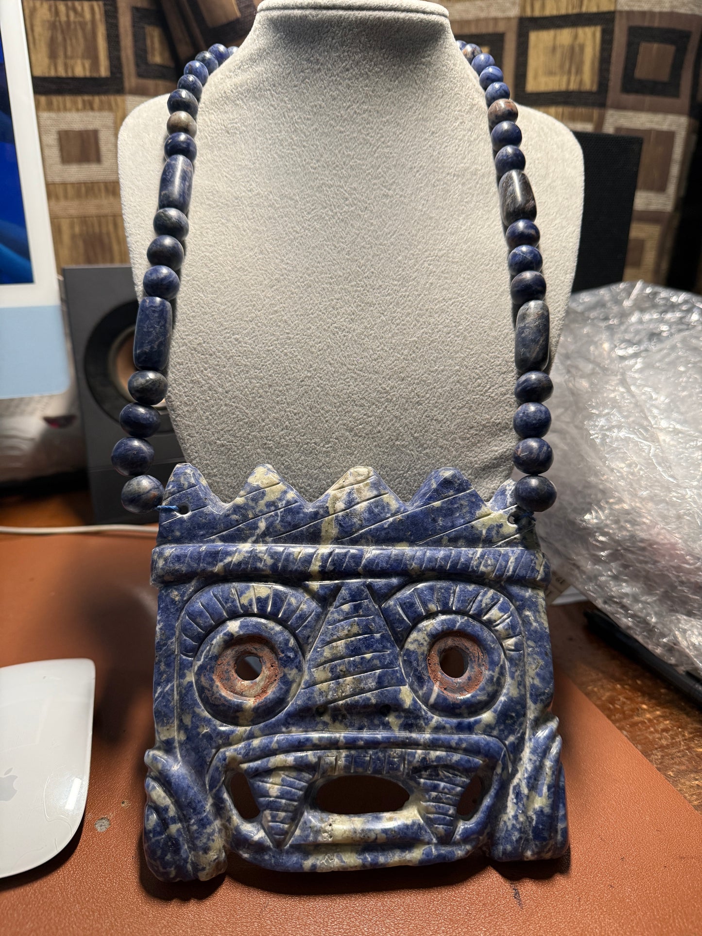 Massive Tlaloc Necklace, Aztec, Mexica, Mexico, Handmade, Beaded, Mexican (#41)