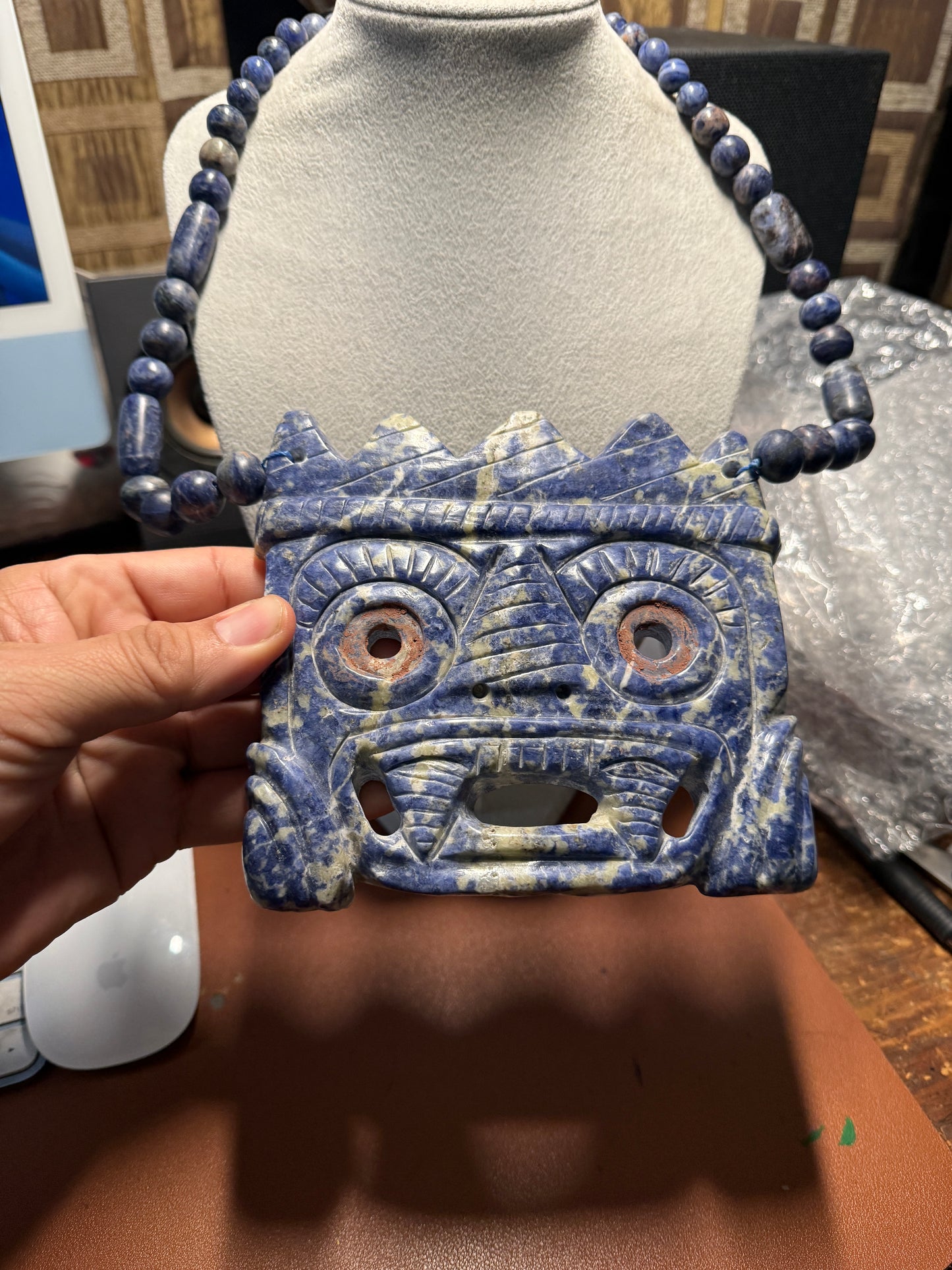 Massive Tlaloc Necklace, Aztec, Mexica, Mexico, Handmade, Beaded, Mexican (#41)