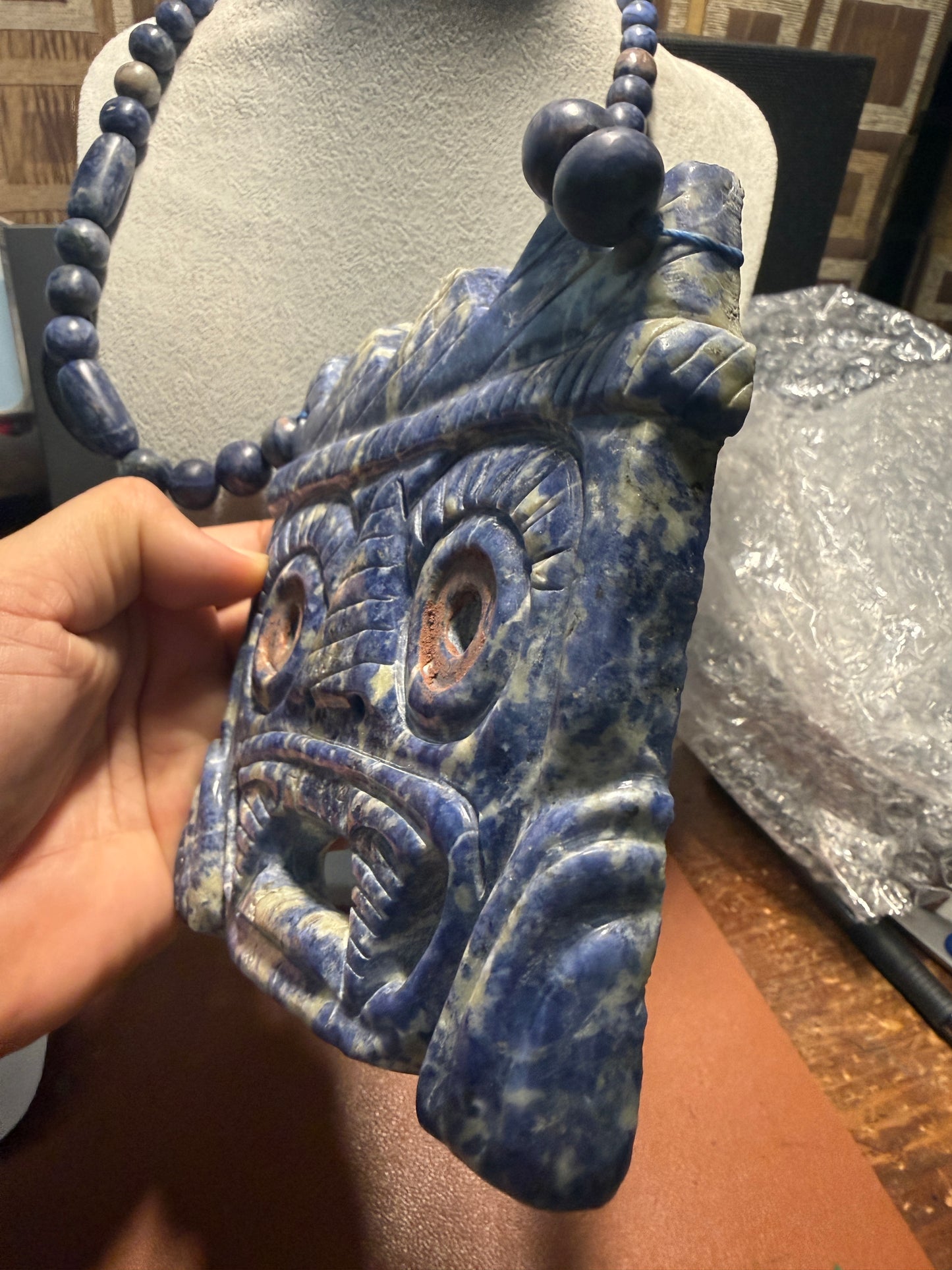 Massive Tlaloc Necklace, Aztec, Mexica, Mexico, Handmade, Beaded, Mexican (#41)