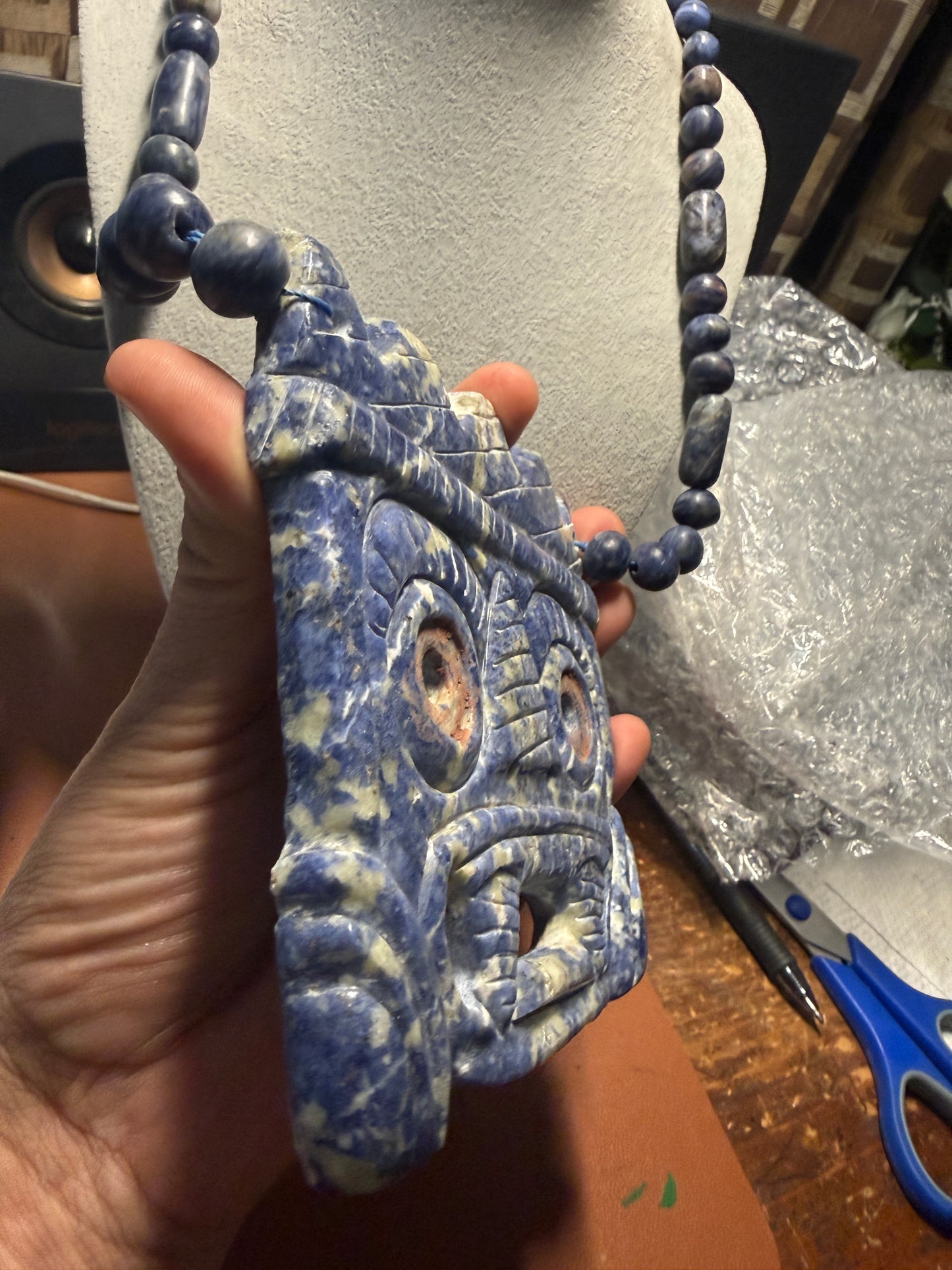 Massive Tlaloc Necklace, Aztec, Mexica, Mexico, Handmade, Beaded, Mexican (#41)