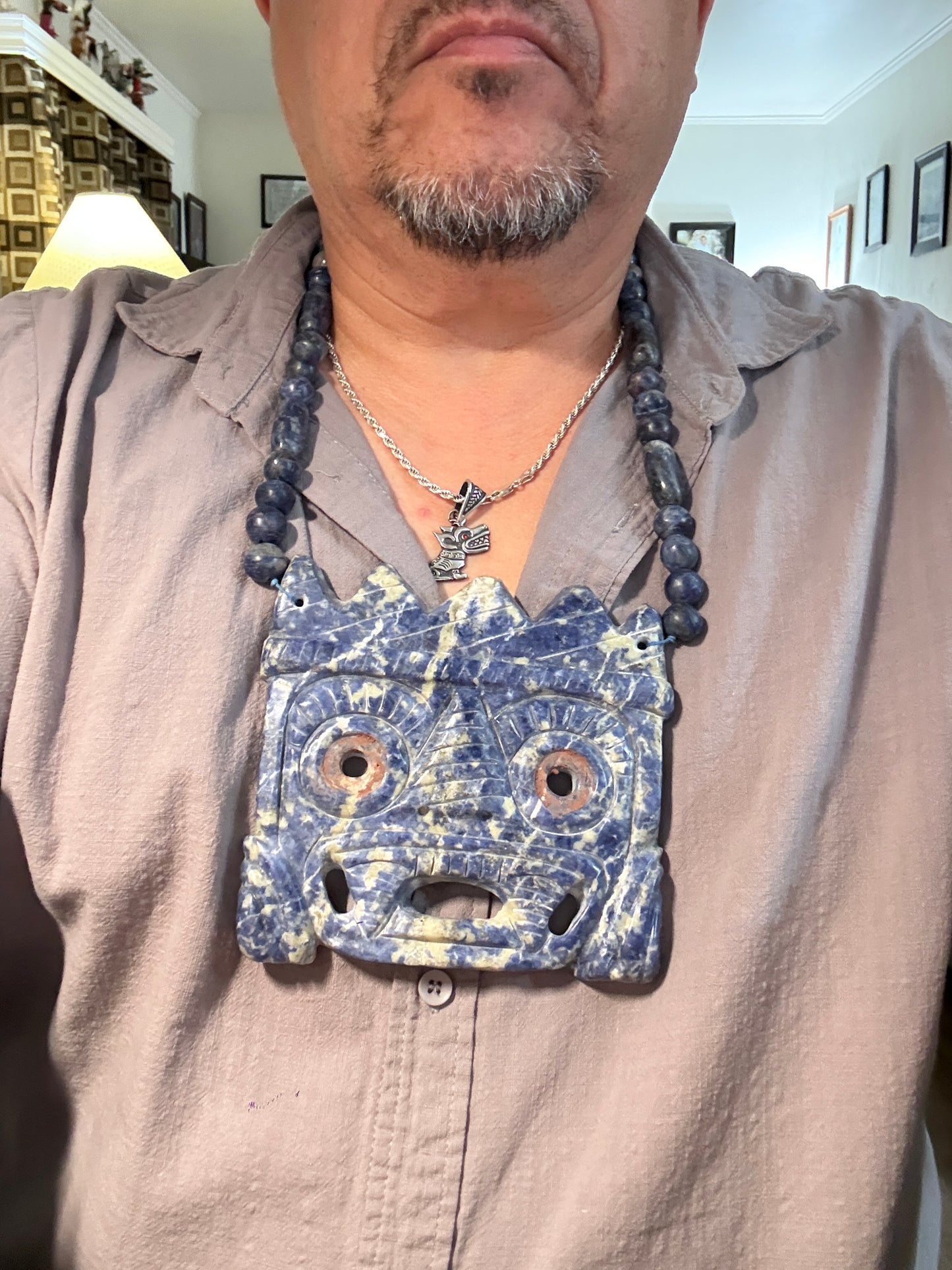 Massive Tlaloc Necklace, Aztec, Mexica, Mexico, Handmade, Beaded, Mexican (#41)