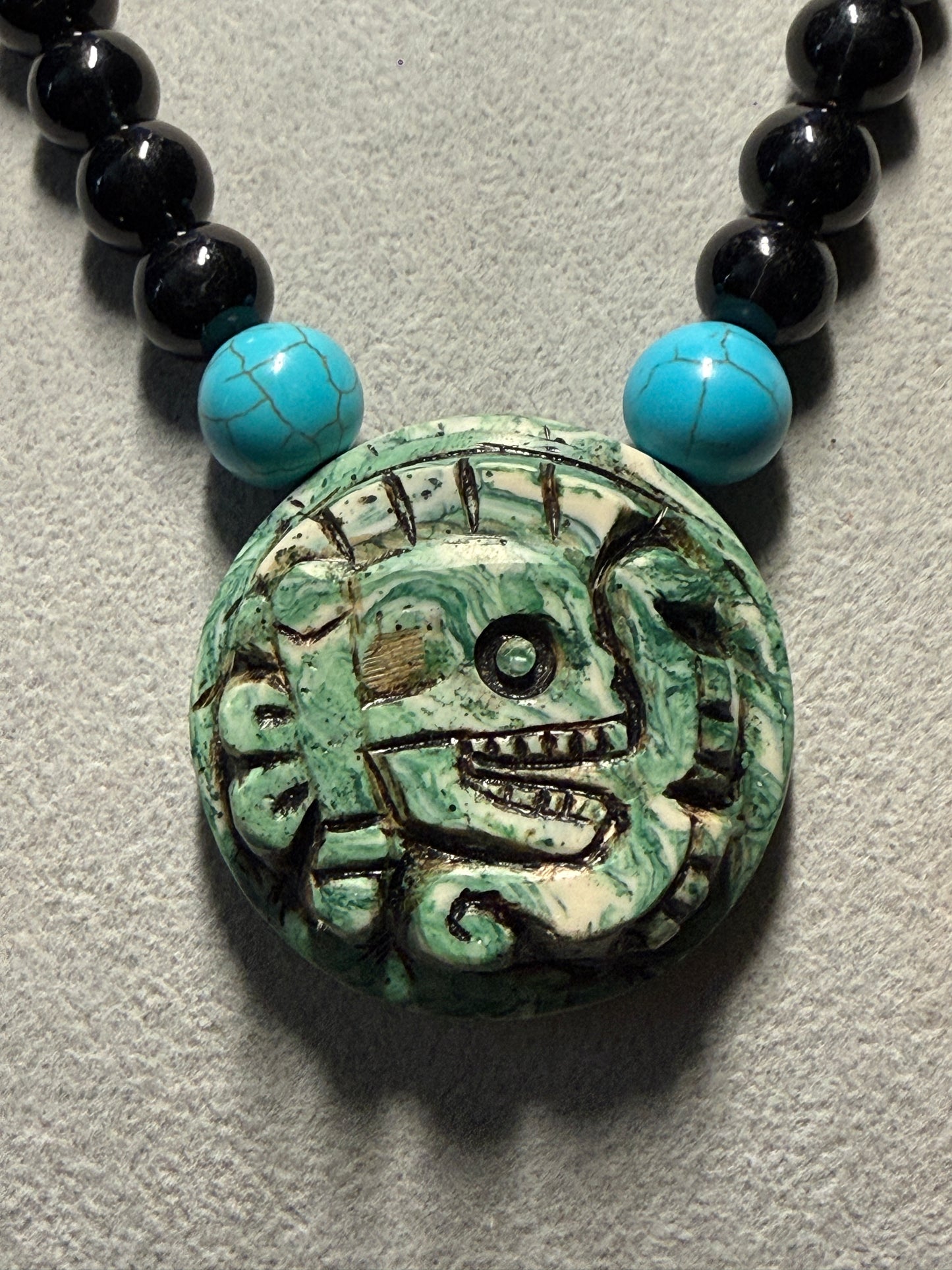 Aztec Miquiztli Necklace, Death, Mictlantecuhtli, Skull, Mexican, Mexico (#H)