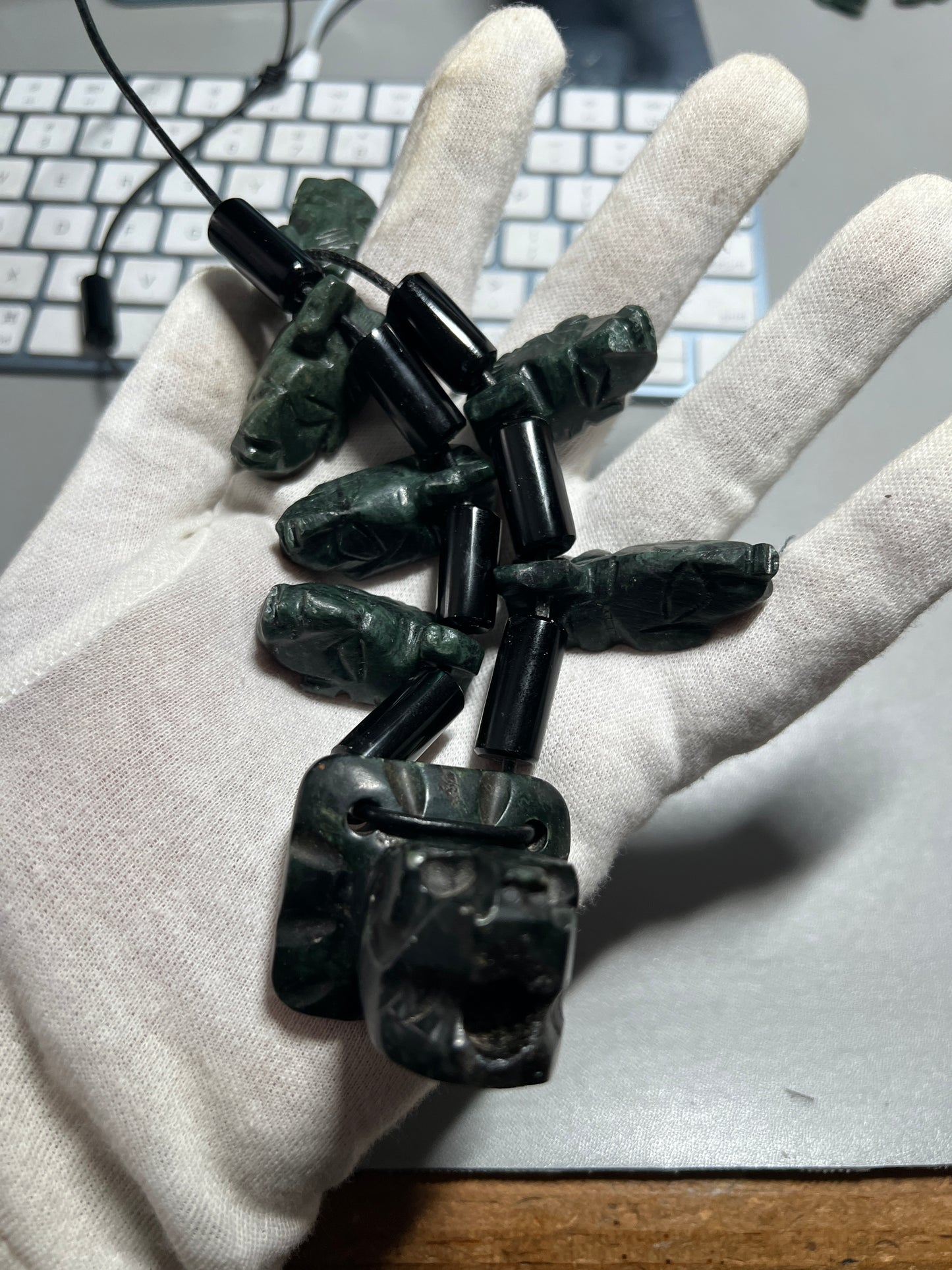 Jade Quetzalcoatl Feathered Serpent Necklace, Kukulkan 5 Mayan Face, Obsidian, Plumed Serpent Necklace Maya, Aztec, Mexica, Plumed Serpent, Dragon #13