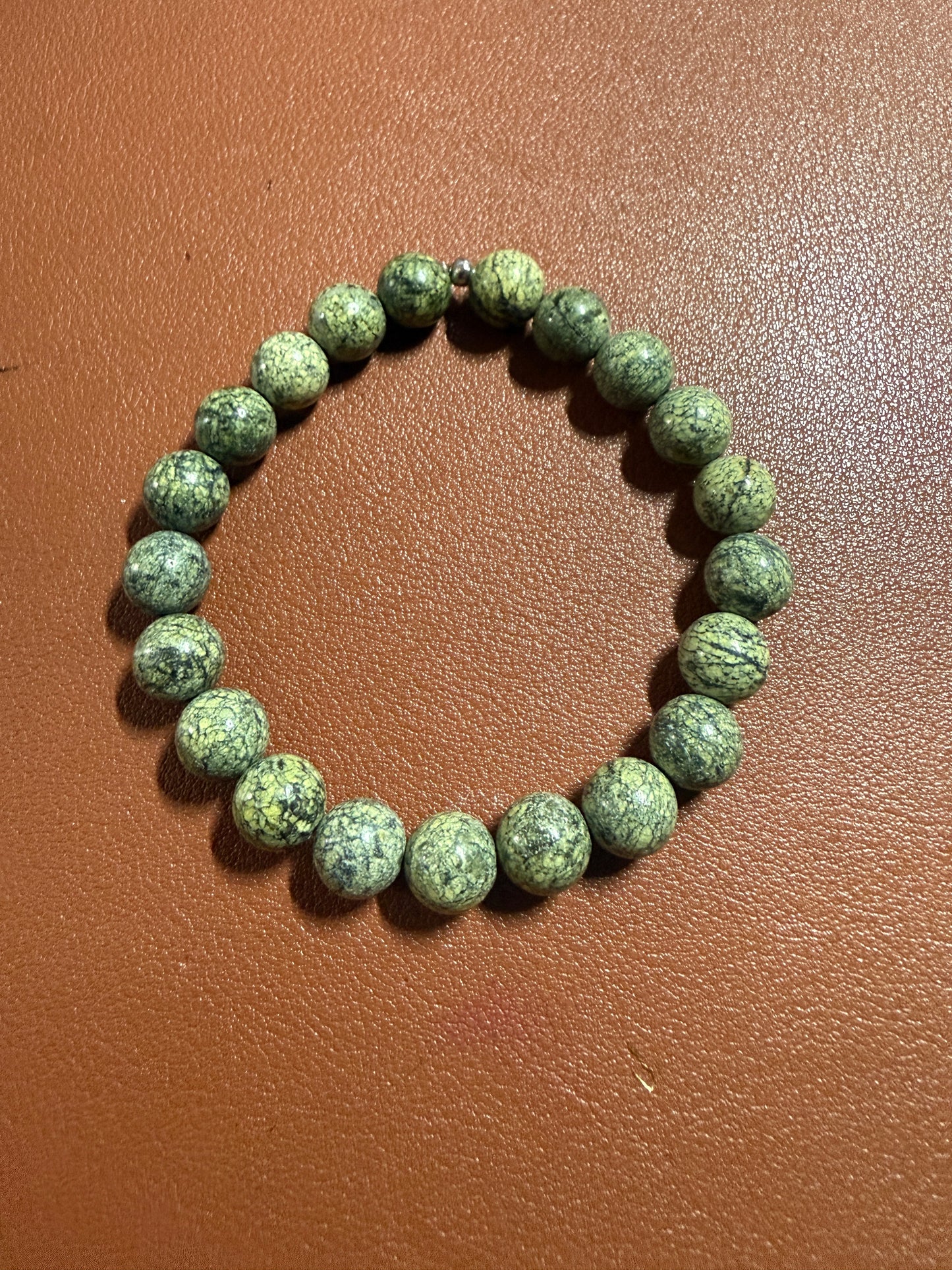 Serpent Stone Beaded Bracelet Women Handmade Natural Stone Mexican Aztec 7" (#20)