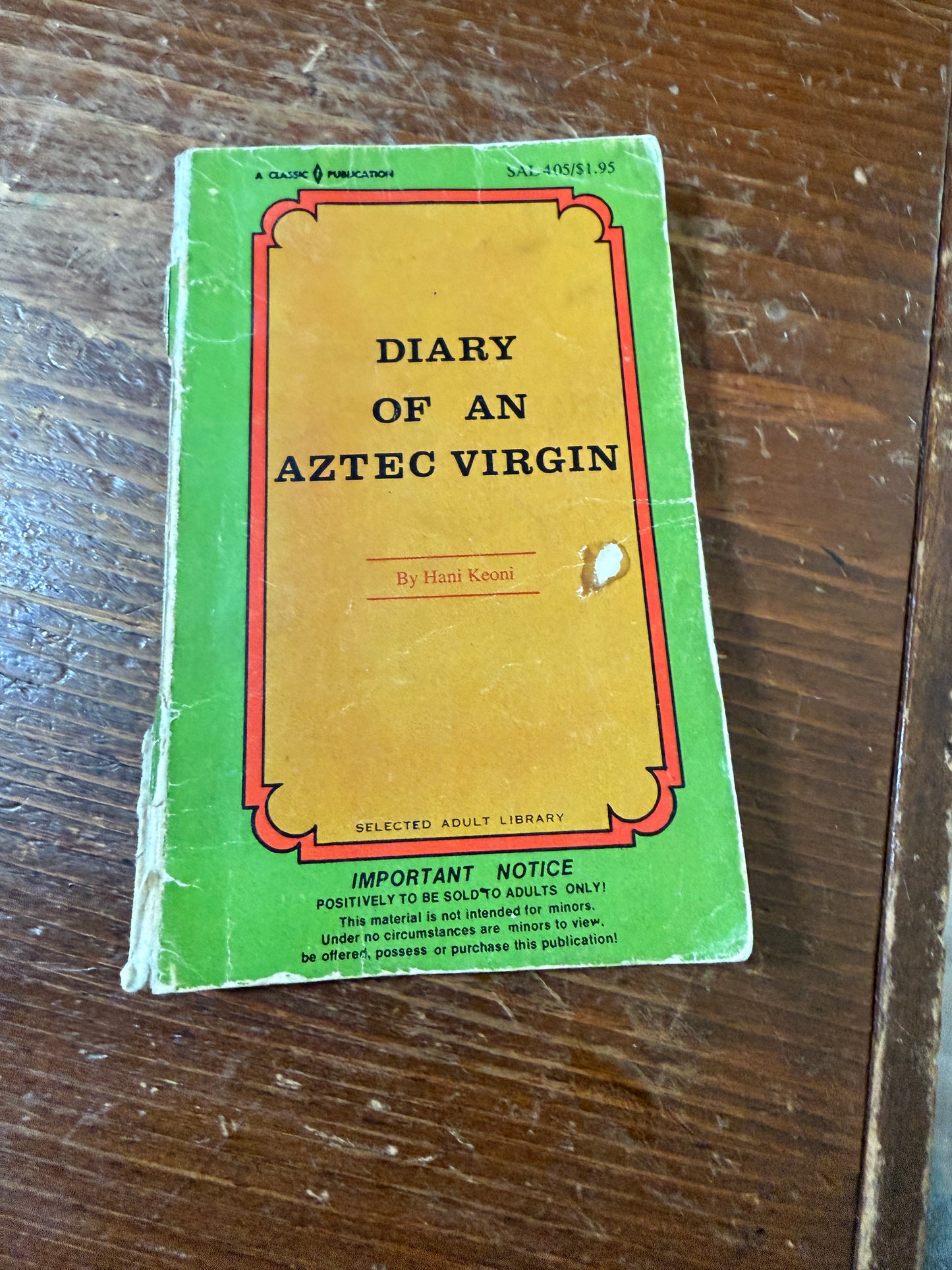 Diary of an Aztec Virgin by Hani Keoni Book, Rare, OOP
