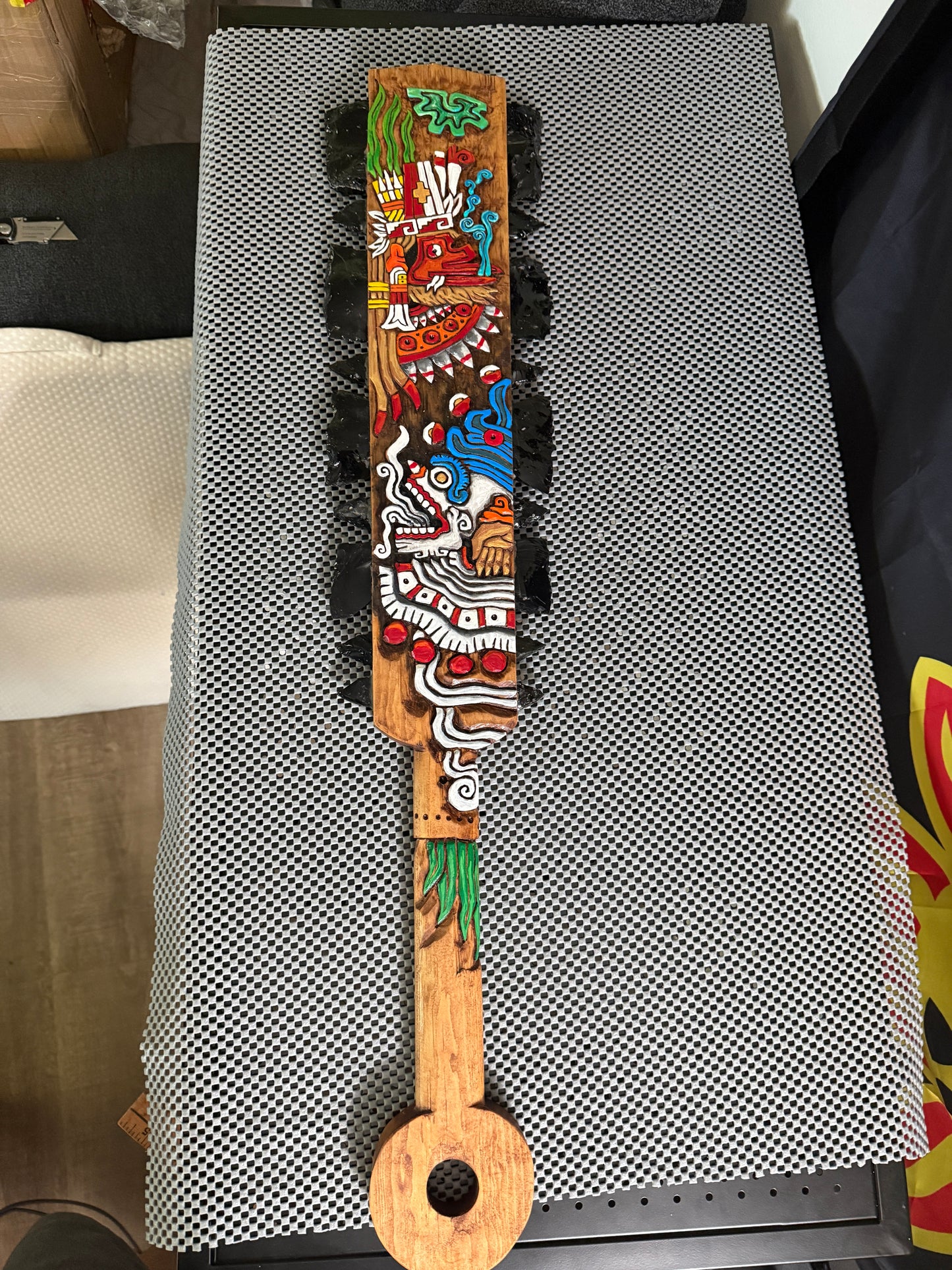 Large Aztec Macuahuitl Mictlantecuhtli Quetzalcoatl Mictlantecuhtli Sword War Club 32"