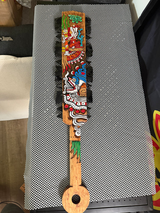 Large Aztec Macuahuitl Mictlantecuhtli Quetzalcoatl Mictlantecuhtli Sword War Club 32"