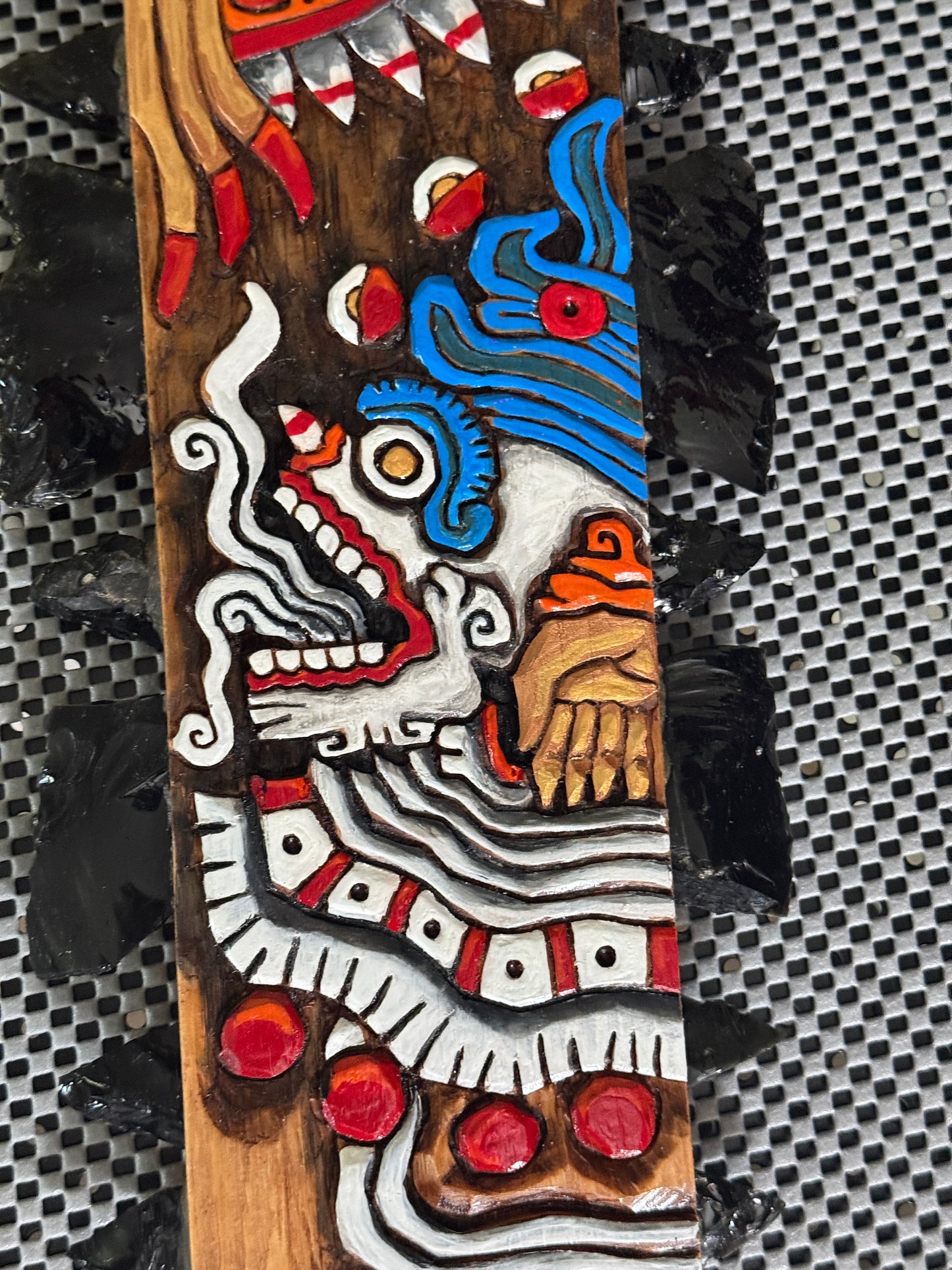 Large Aztec Macuahuitl Mictlantecuhtli Quetzalcoatl Mictlantecuhtli Sword War Club 32"