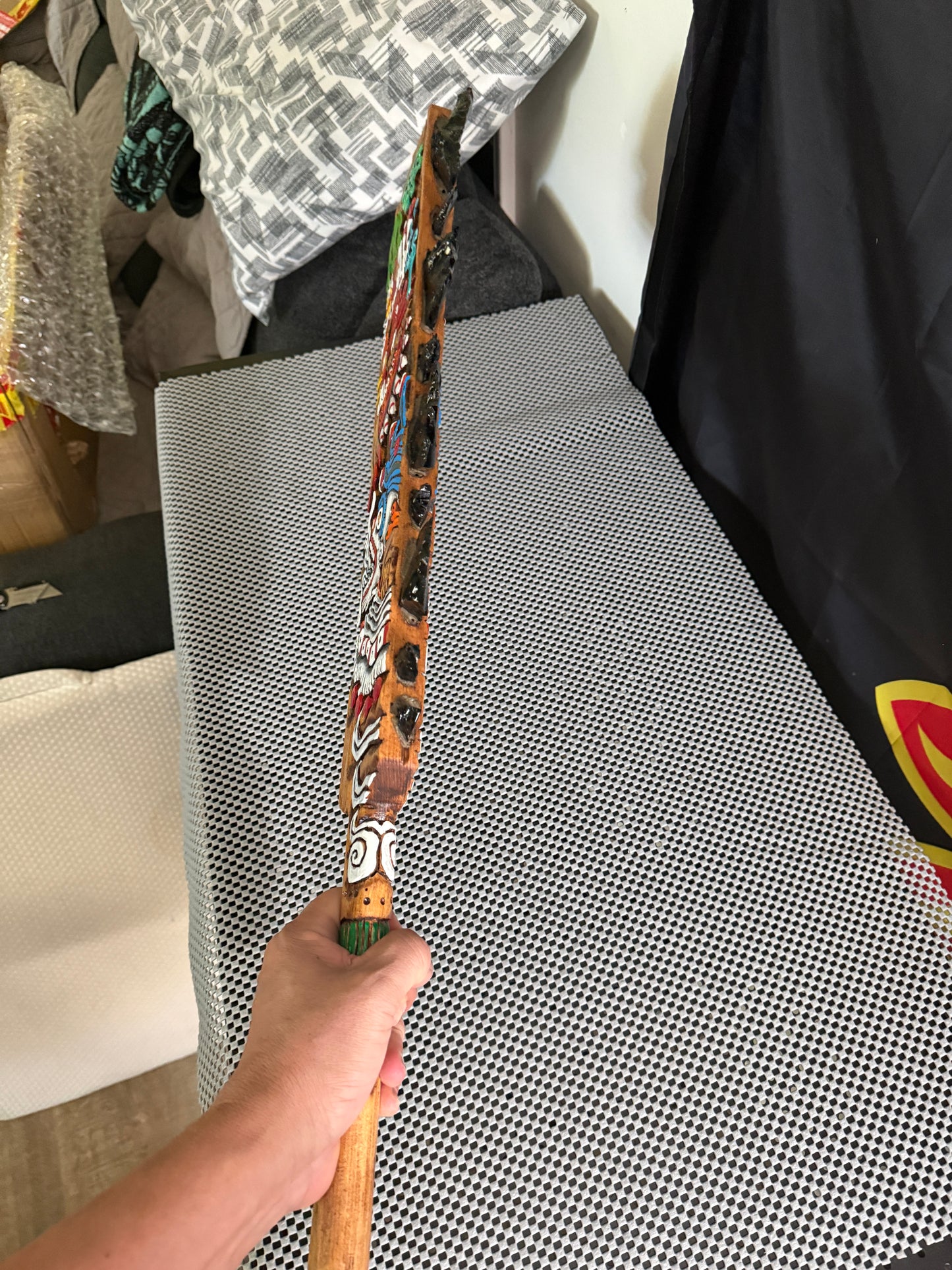 Large Aztec Macuahuitl Mictlantecuhtli Quetzalcoatl Mictlantecuhtli Sword War Club 32"