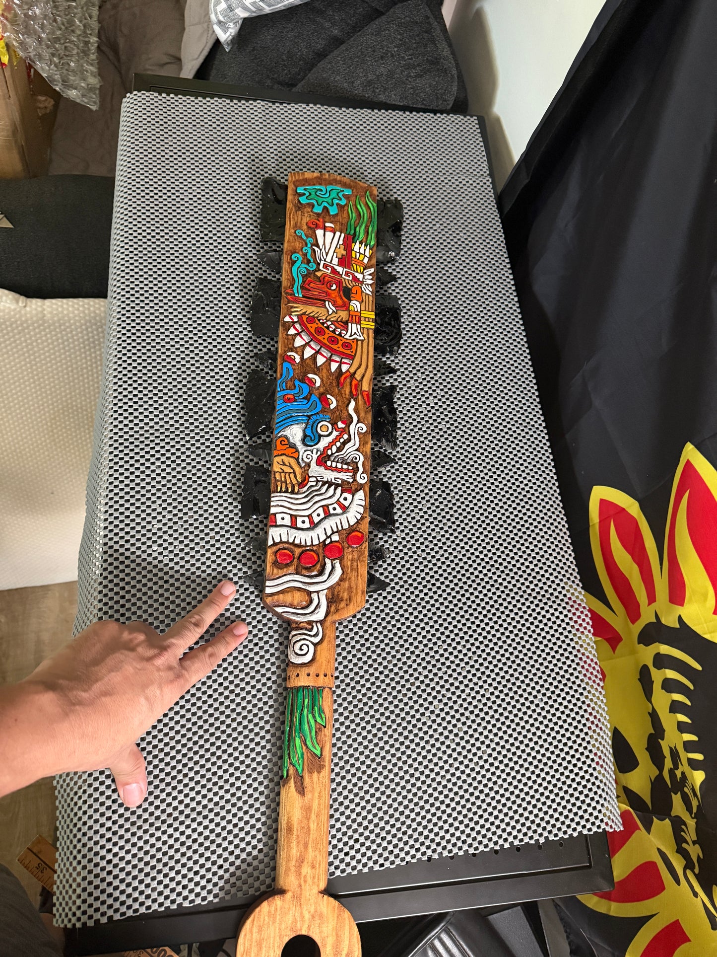 Large Aztec Macuahuitl Mictlantecuhtli Quetzalcoatl Mictlantecuhtli Sword War Club 32"