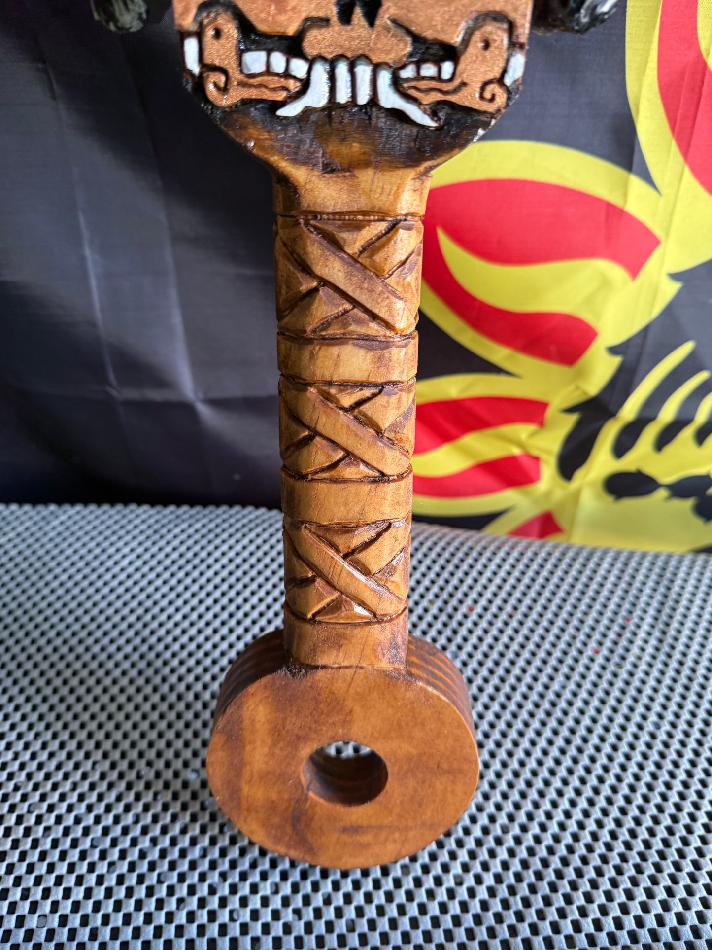 Large Aztec Macuahuitl Quetzalcoatl, Ollin, Coatlicue, Sword Club 31.5" Mexico