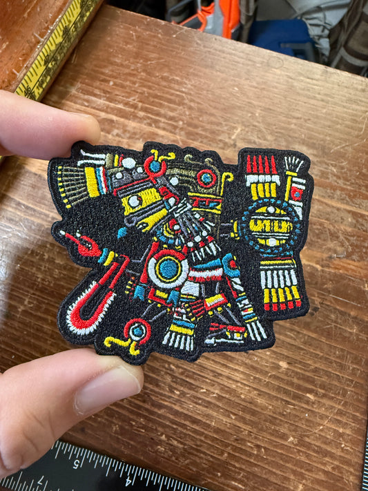 Small Tezcatlipoca Aztec God Patches, 3" Iron-on patches, Mexico, #42