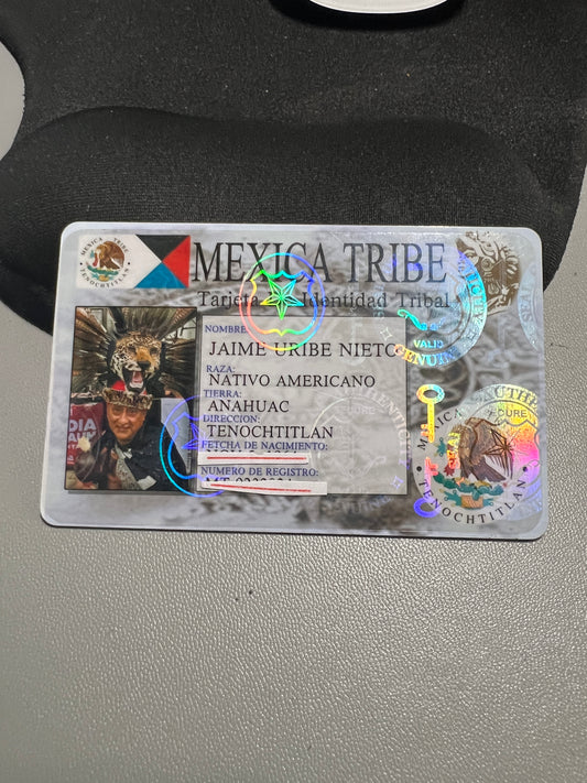 Mexica Tribe Ethnic Cultural Identity Cards, For Fun, Novelty, Not A Valid Form of ID, Holographic, En Espaniol