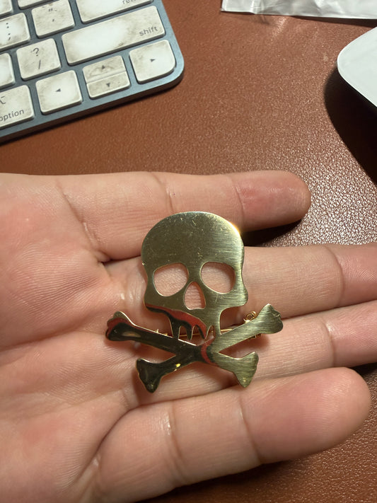 Skull Bones, Cross Bones  Badge, Brooch, Button, Lapel Pin, Pirates of the Caribbean #12