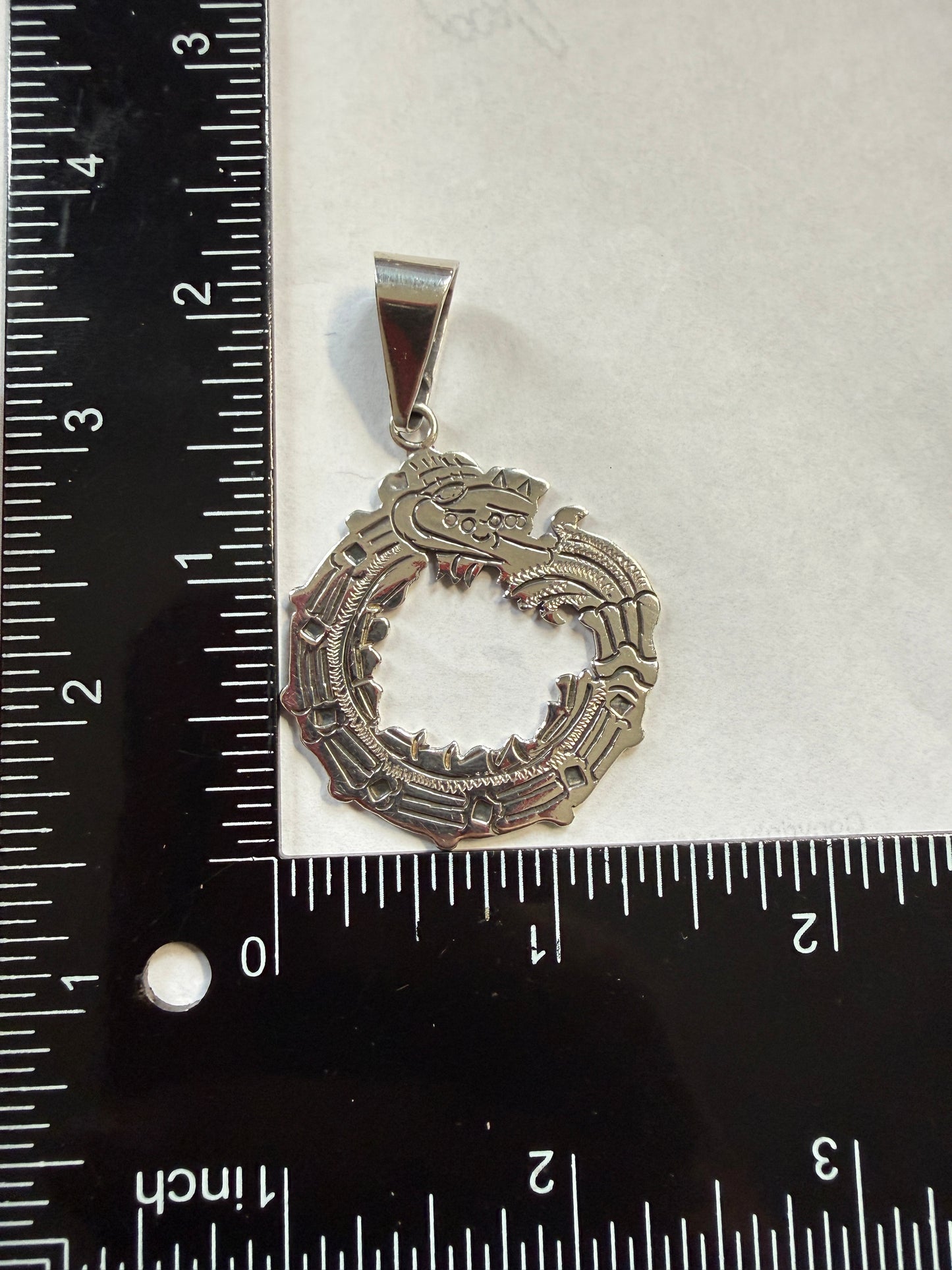 Sterling Silver Aztec Quetzalcoatl Mayan Kukulkan Pendant Mexico 925 (#12)