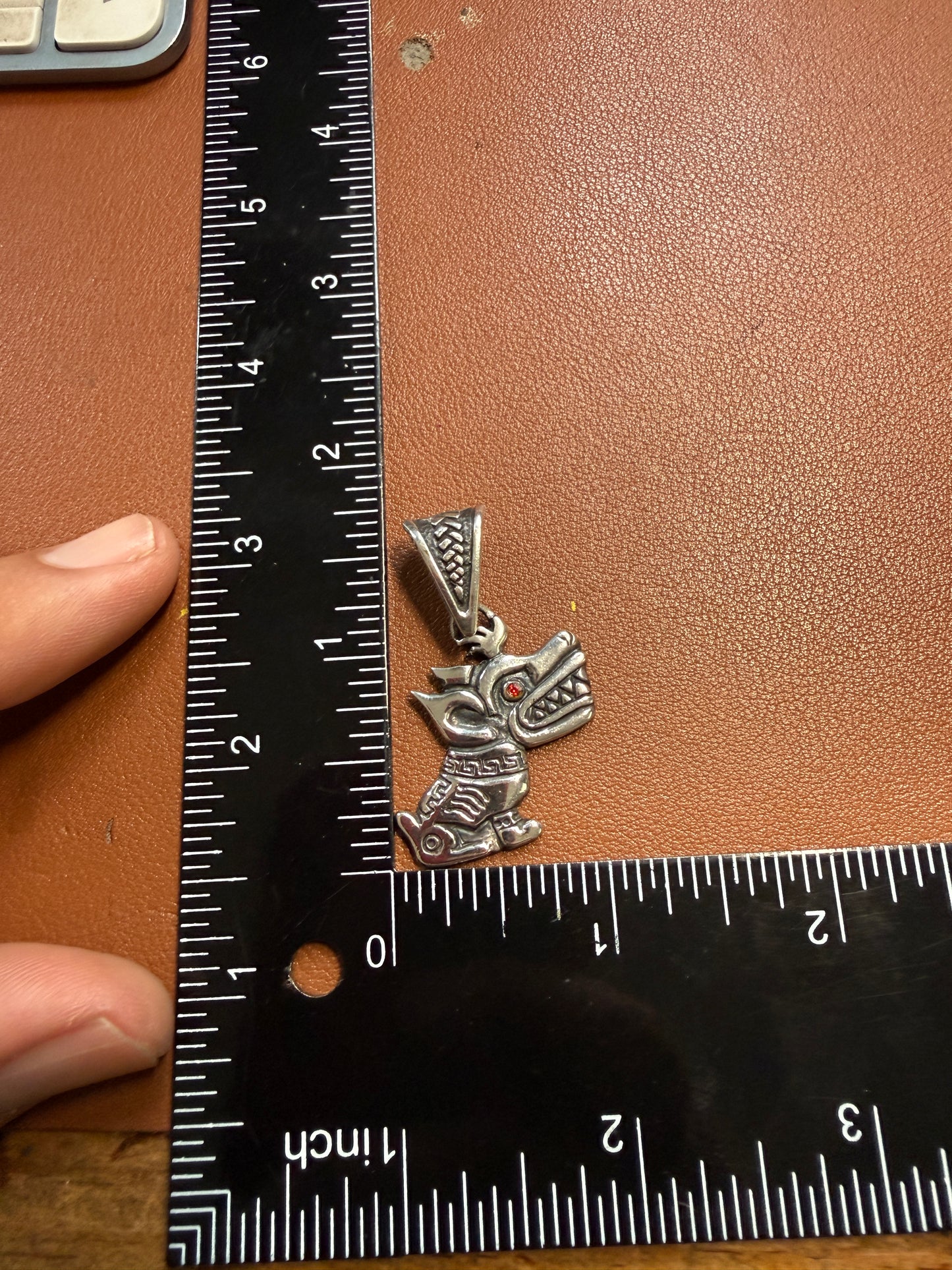 Sterling Silver Aztec Xolotl Dog Pendant, Mexican Xolo 8.74g, 925 Mexico (#12)