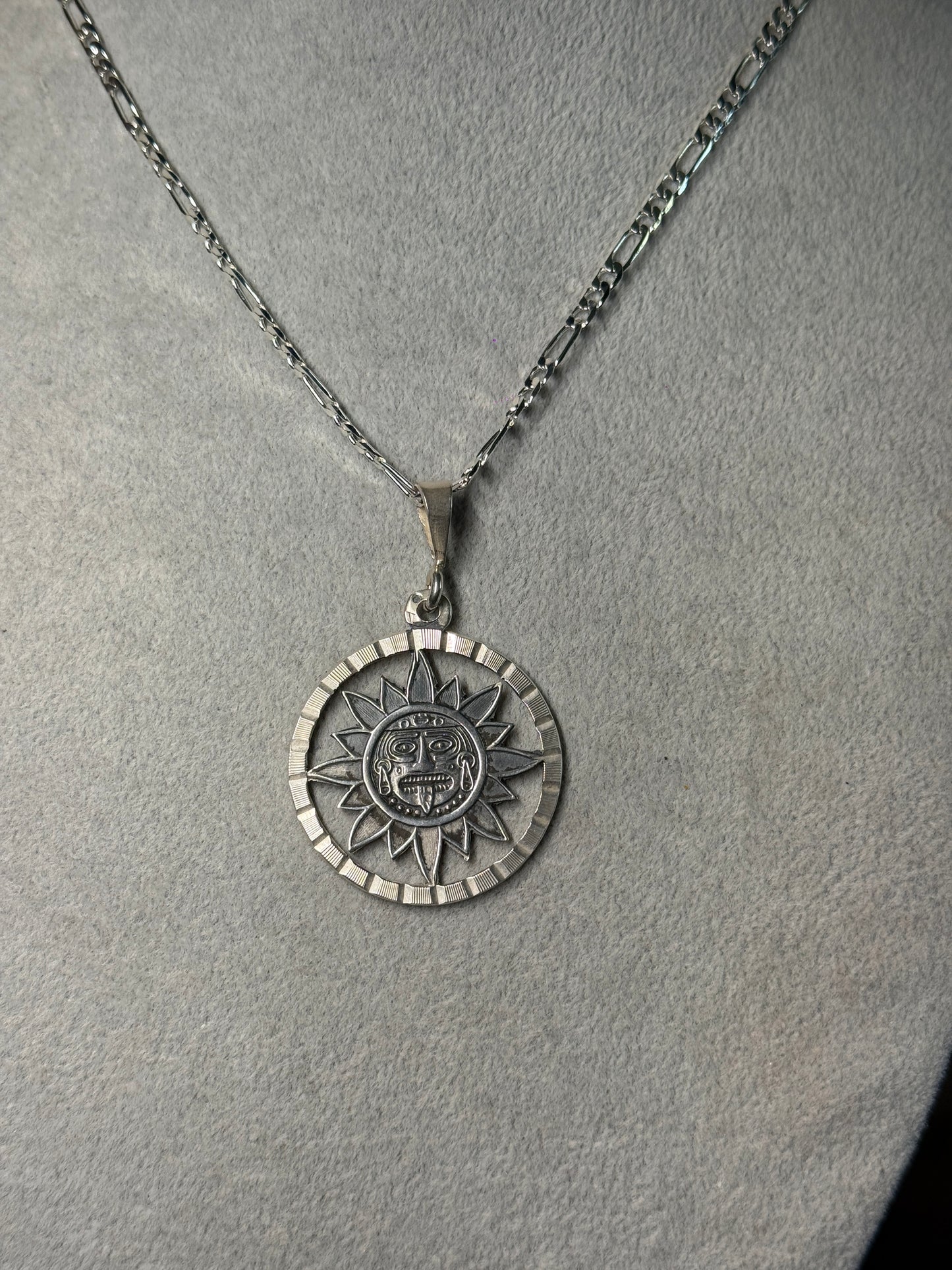 Taxco Artisan Aztec Sun God 950 Silver Stamped Vintage 1980’s 1.5” Pendant (#12)