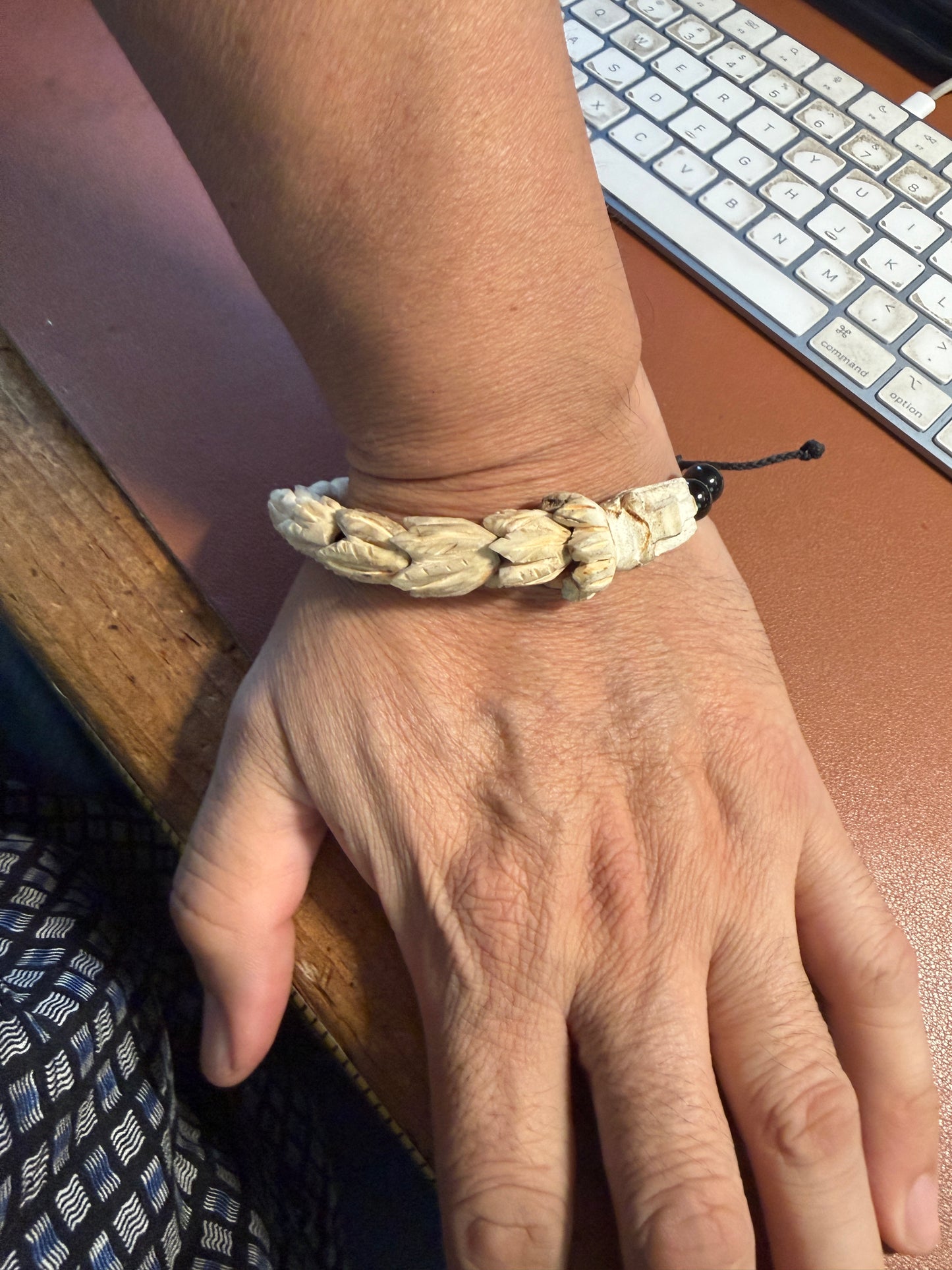 Aztec Quetzalcoatl Mayan Kukulkan handmade bracelet carved of deer antler #H