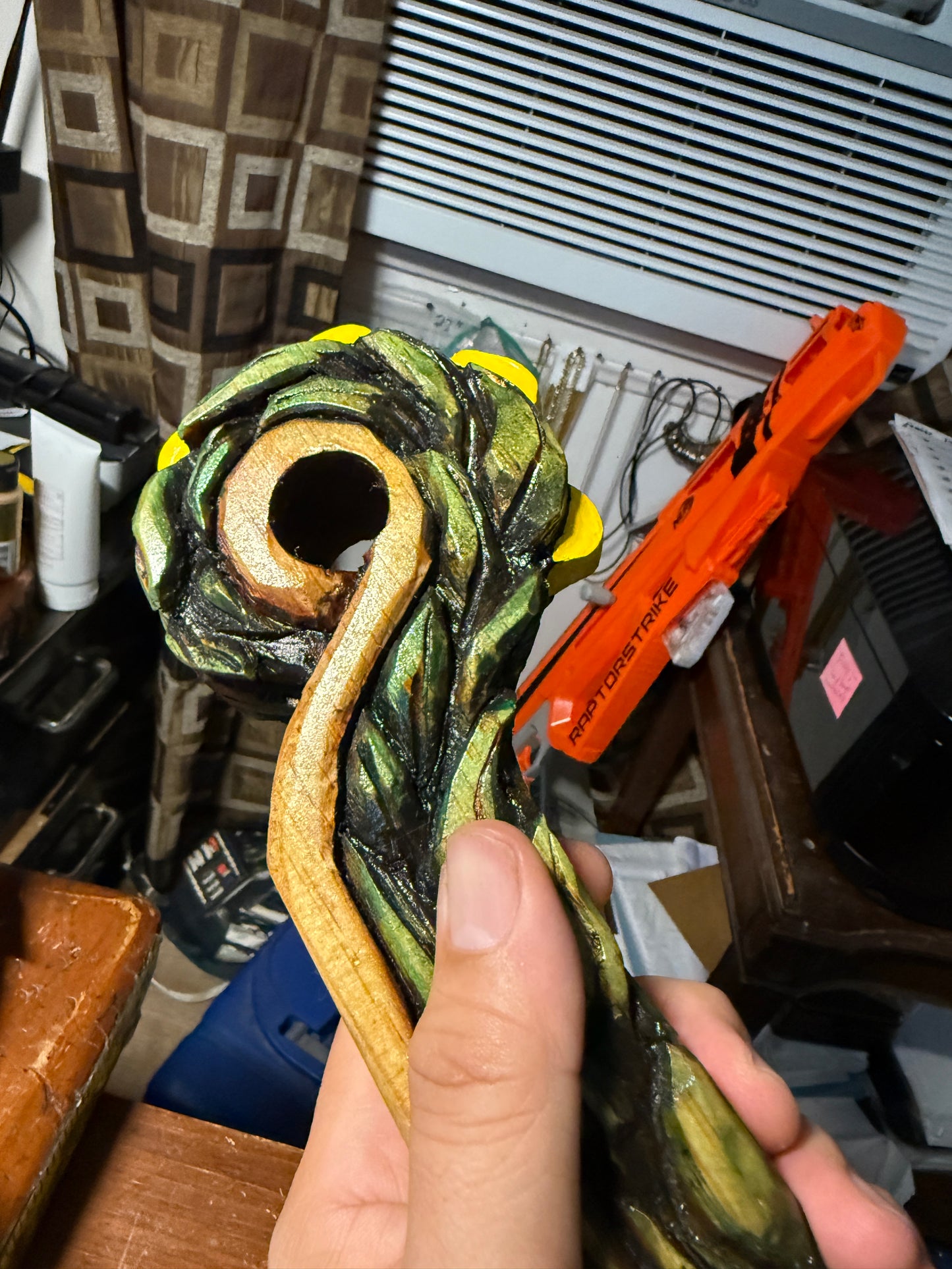 Quetzalcoatl Kukulkan Dagger, Deep Wood Carved, Painted, Azteca Obsidian Knife, Mexica Sacrificial Knives, Mayan Replica Artifacts
