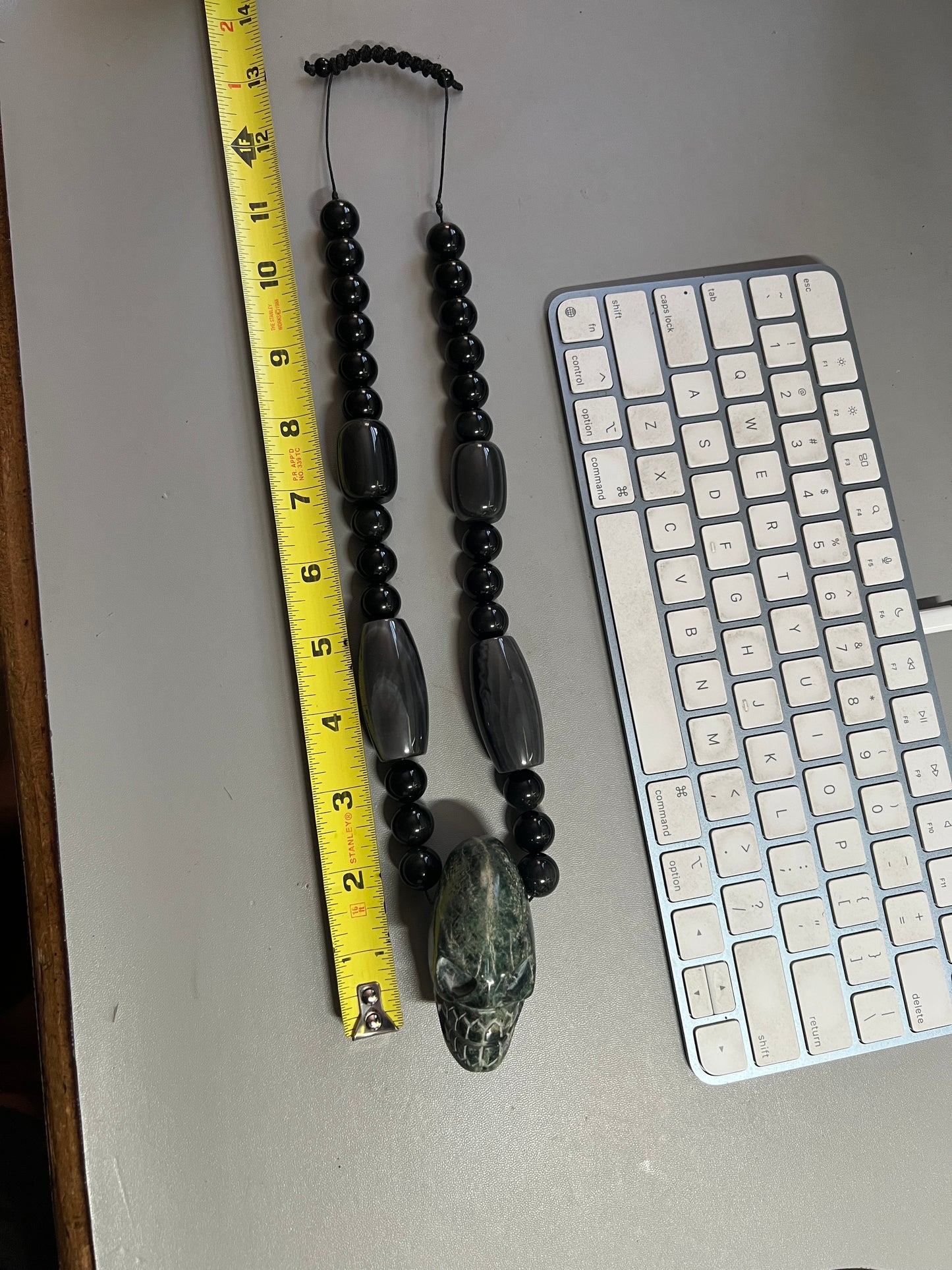 Large Jade Alien Head, Large Obsidian Beads, from Mexico, Replica Artifacts, UFOs, ETs, #14