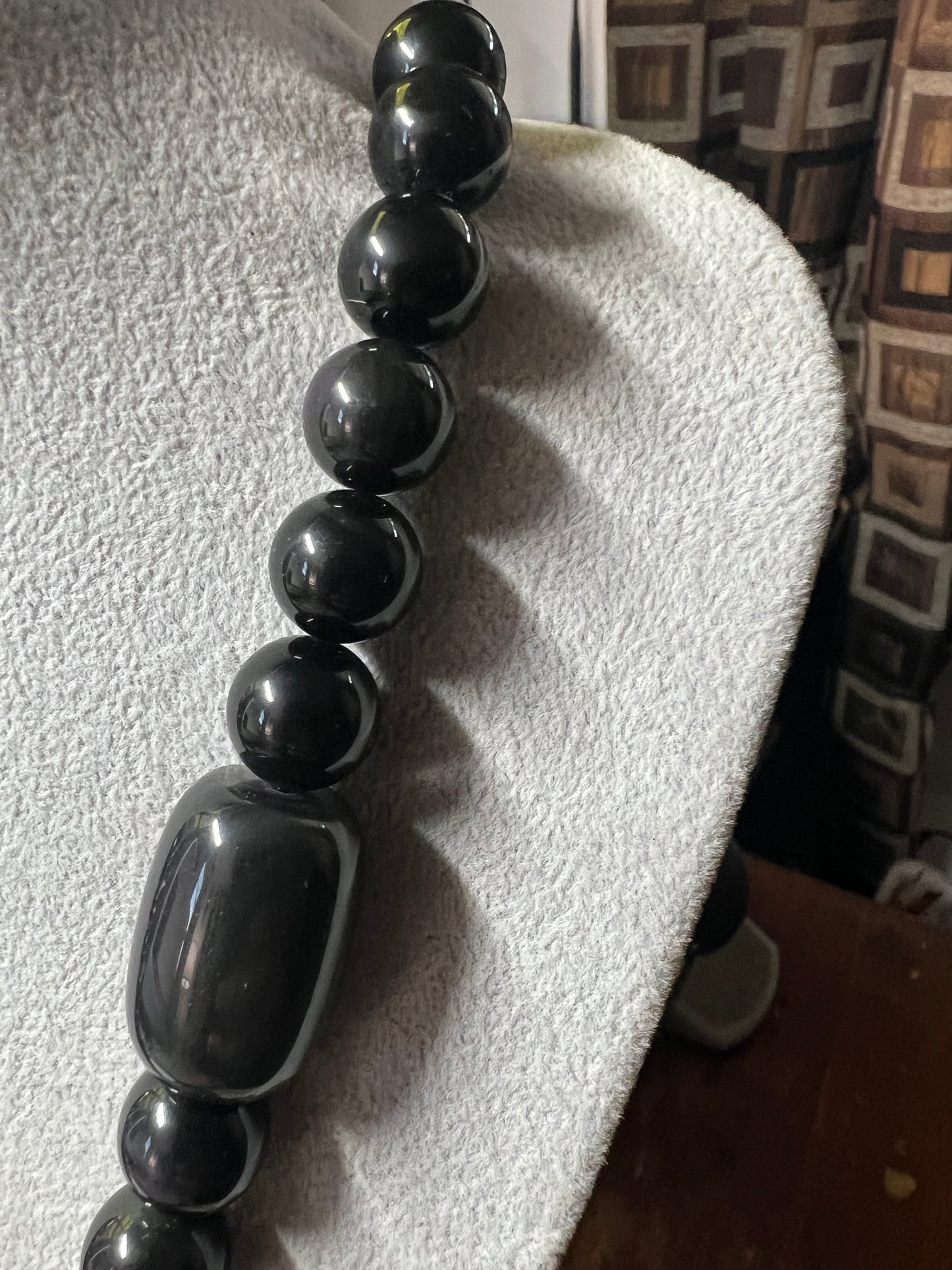 Large Jade Alien Head, Large Obsidian Beads, from Mexico, Replica Artifacts, UFOs, ETs, #14