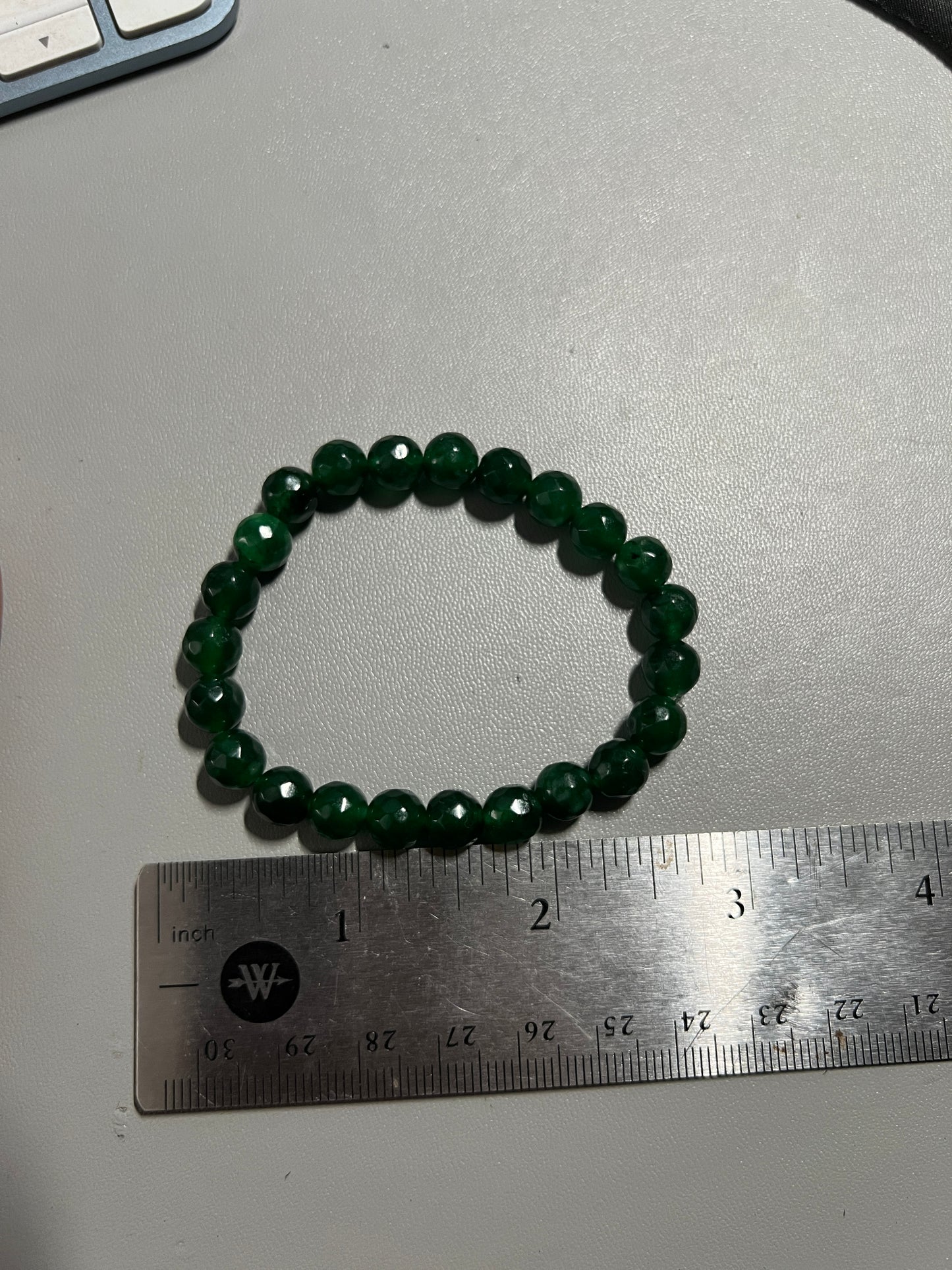 Dark Green Jade Bracelet Women Girls Handmade Natural Stone Mexican Aztec #7