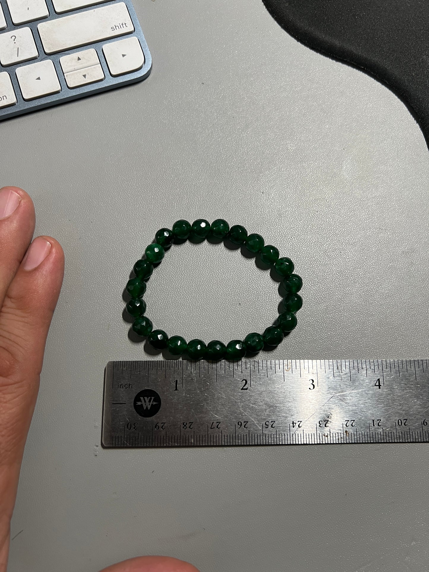 Dark Green Jade Bracelet Women Girls Handmade Natural Stone Mexican Aztec #7