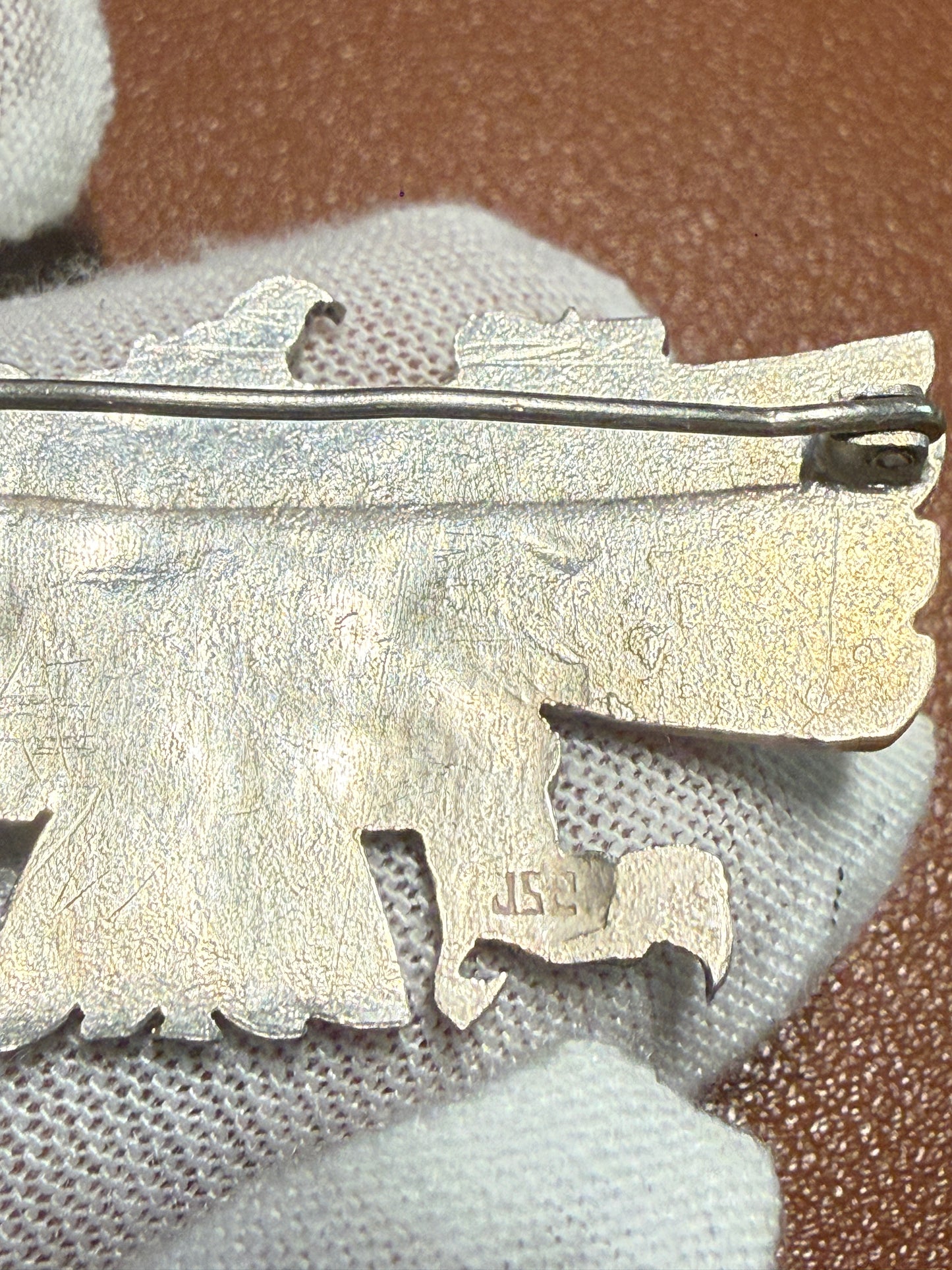Cuauhtemoc Aztec Emperor Descending Eagle Pin Sterling 925 Peru 13g Vintage (#5)