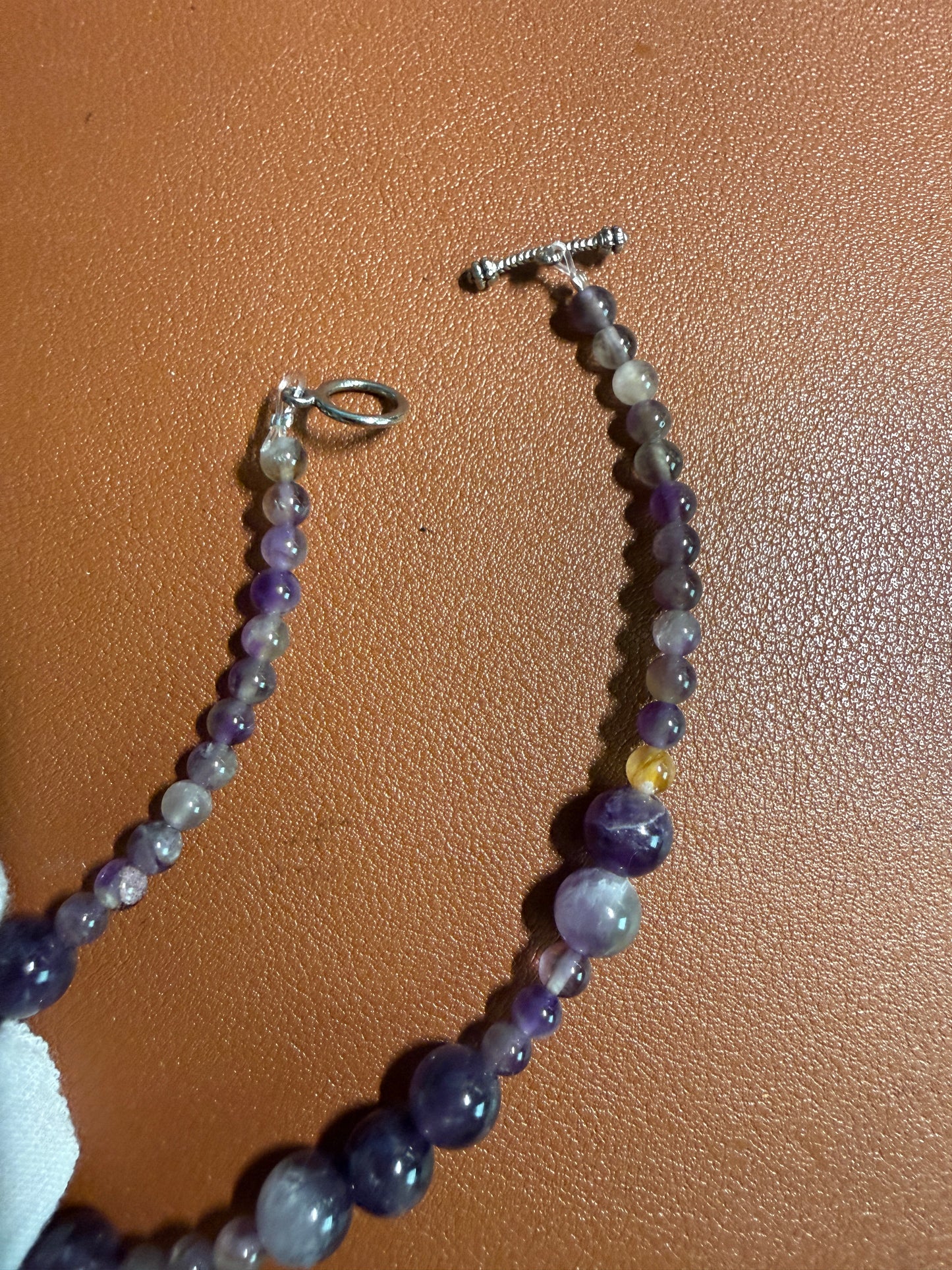Rare Amethyst Tlaloc Pendant and Beaded Necklace Aztec Mexica Mexican Made #H