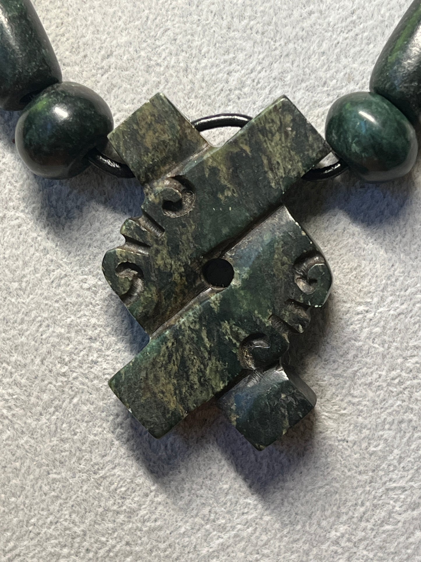 Jade Aztec Ollie Beaded Necklace, Hand Made, Jade Beads, Mexica Ancient Mexican (#17)