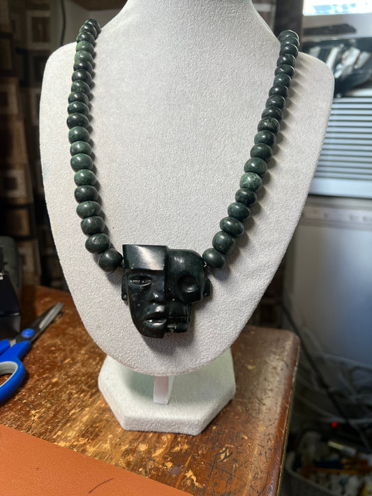 Jade Life and Death Aztec Death Mask Azteca Necklace Mexican Mexico #15