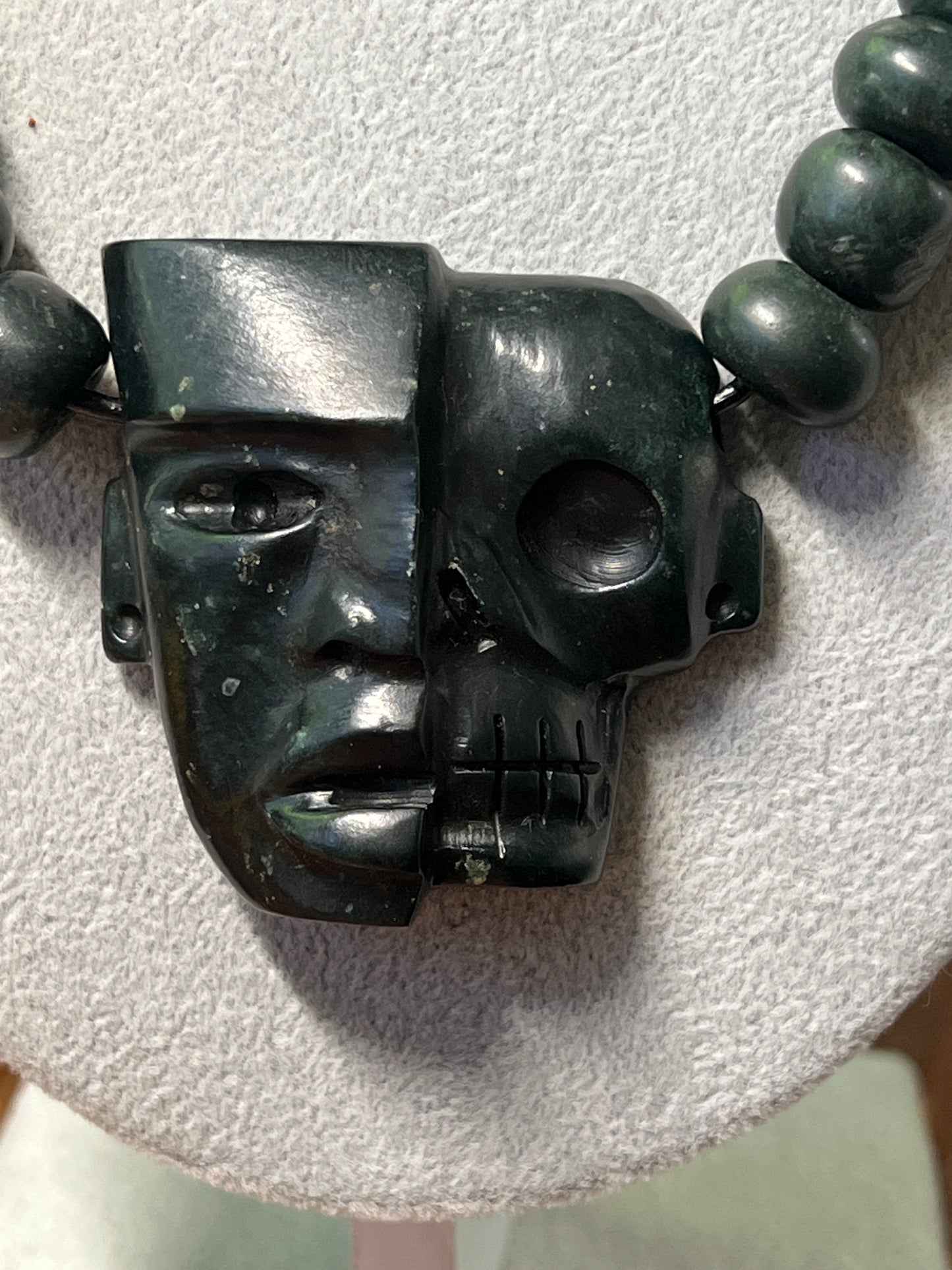 Jade Life and Death Aztec Death Mask Azteca Necklace Mexican Mexico #15