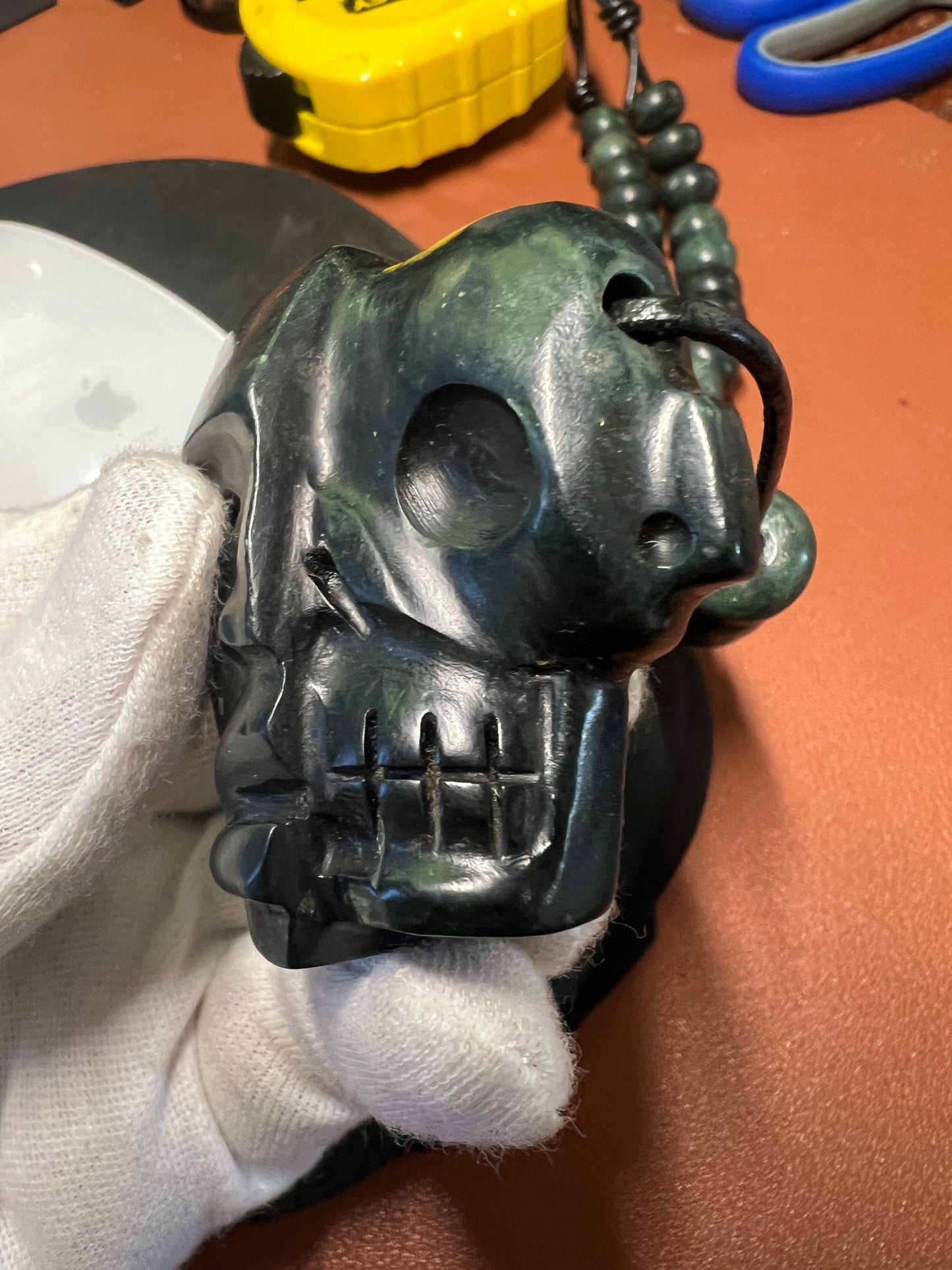 Jade Life and Death Aztec Death Mask Azteca Necklace Mexican Mexico #15