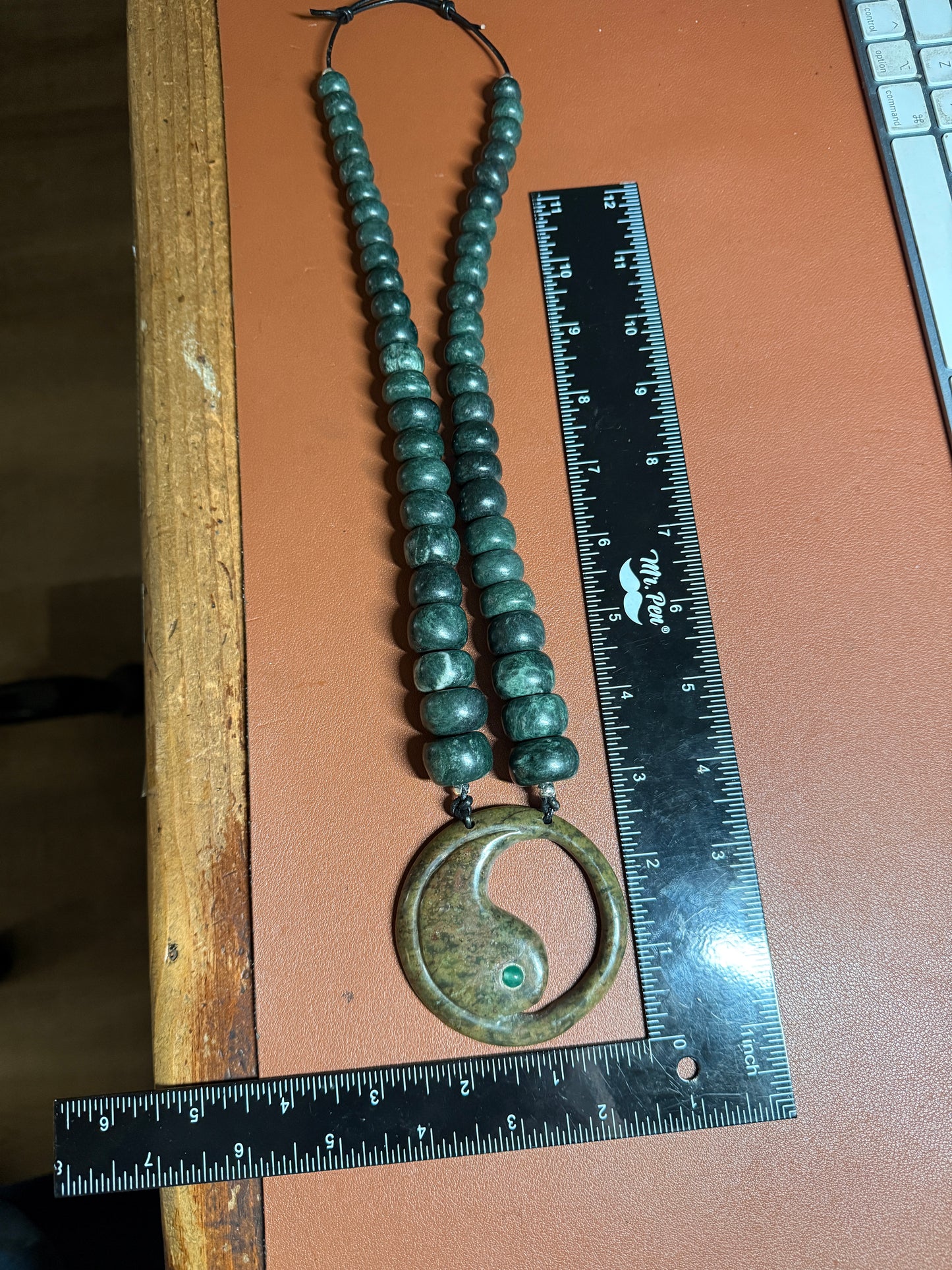 Yin Yang, Serpentine Stone Pendant Necklace from Mexico, Mexican Handmade #20