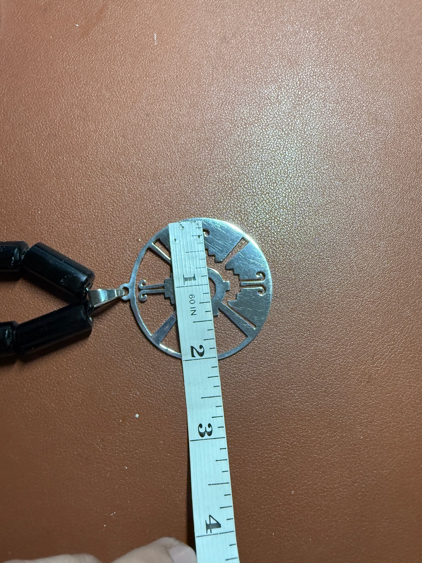 Ometeotl Hunab Ku, Sterling Silver Pendant, One God, Mayan, Maya, Mexican, Obsidian, 925, Duality (H)