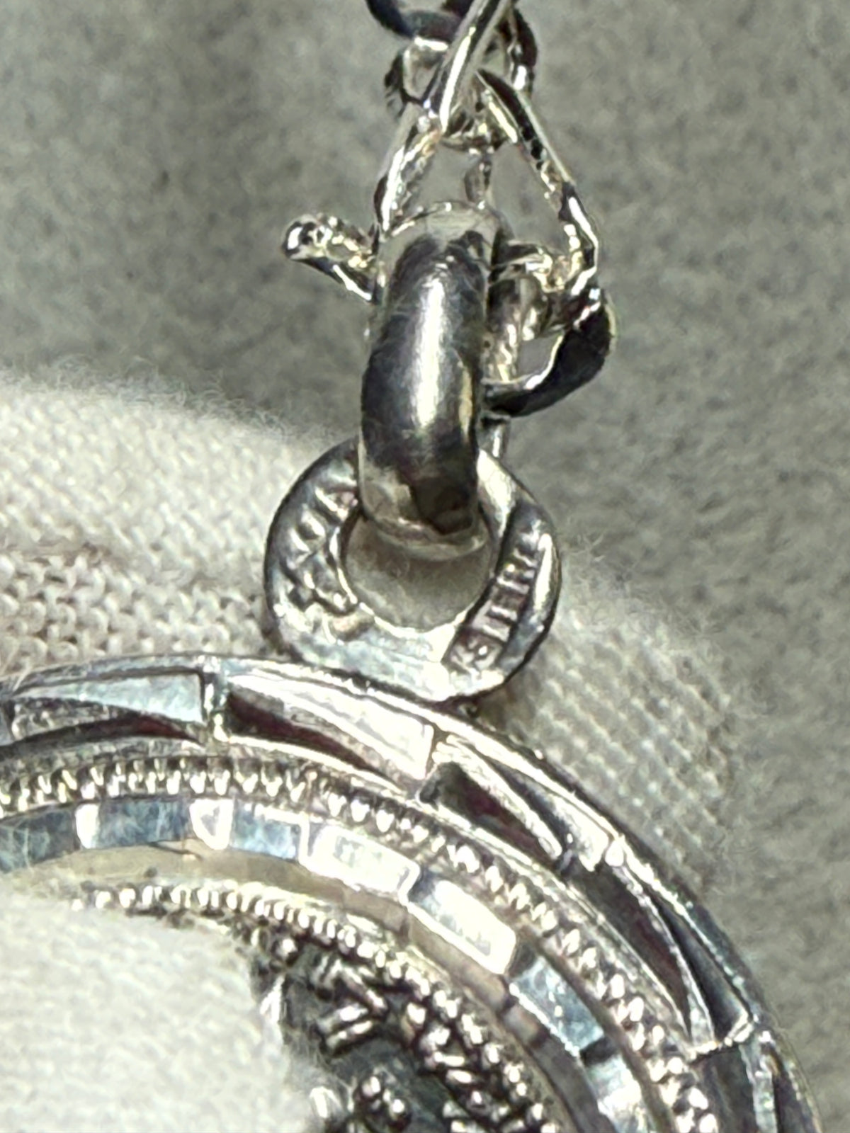 Sterling Silver 925 2 Sides Aztec Jaguar Warrior Calendar Pendant 10.1g (Xa35)