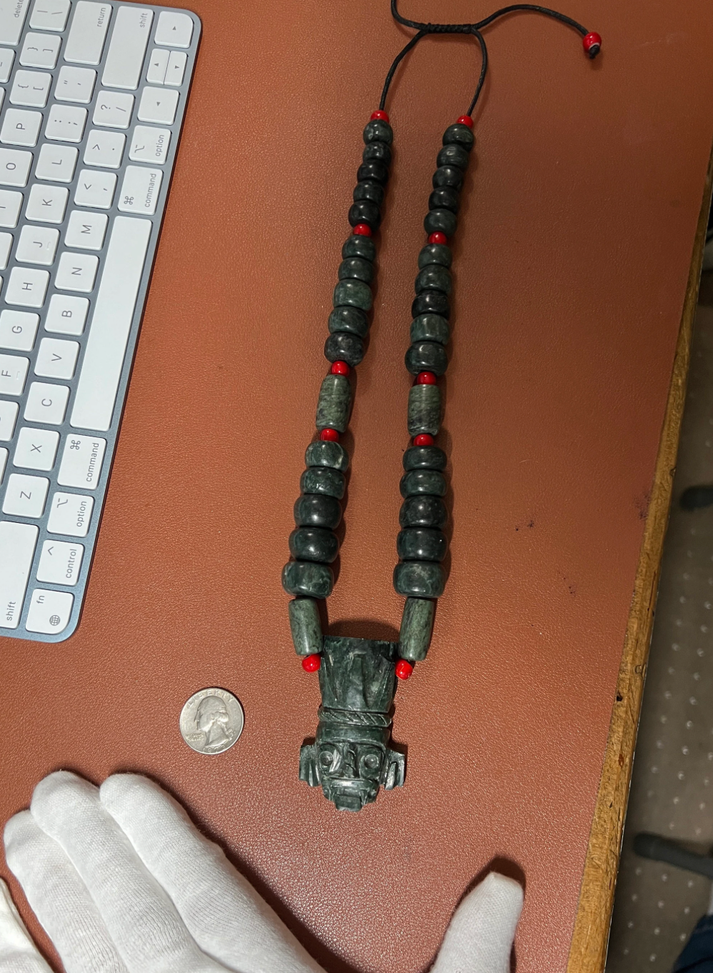 Tlaloc Jade Necklace Adjustable necklace, Aztec Rain God, Mexico, Indigenous Jewelry, Native American, Meso-America, Pre-Hispanic (#B17)