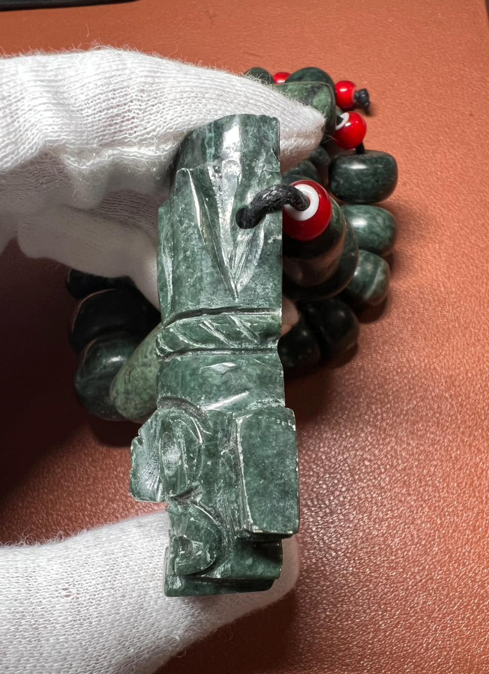 Tlaloc Jade Necklace Adjustable necklace, Aztec Rain God, Mexico, Indigenous Jewelry, Native American, Meso-America, Pre-Hispanic (#B17)