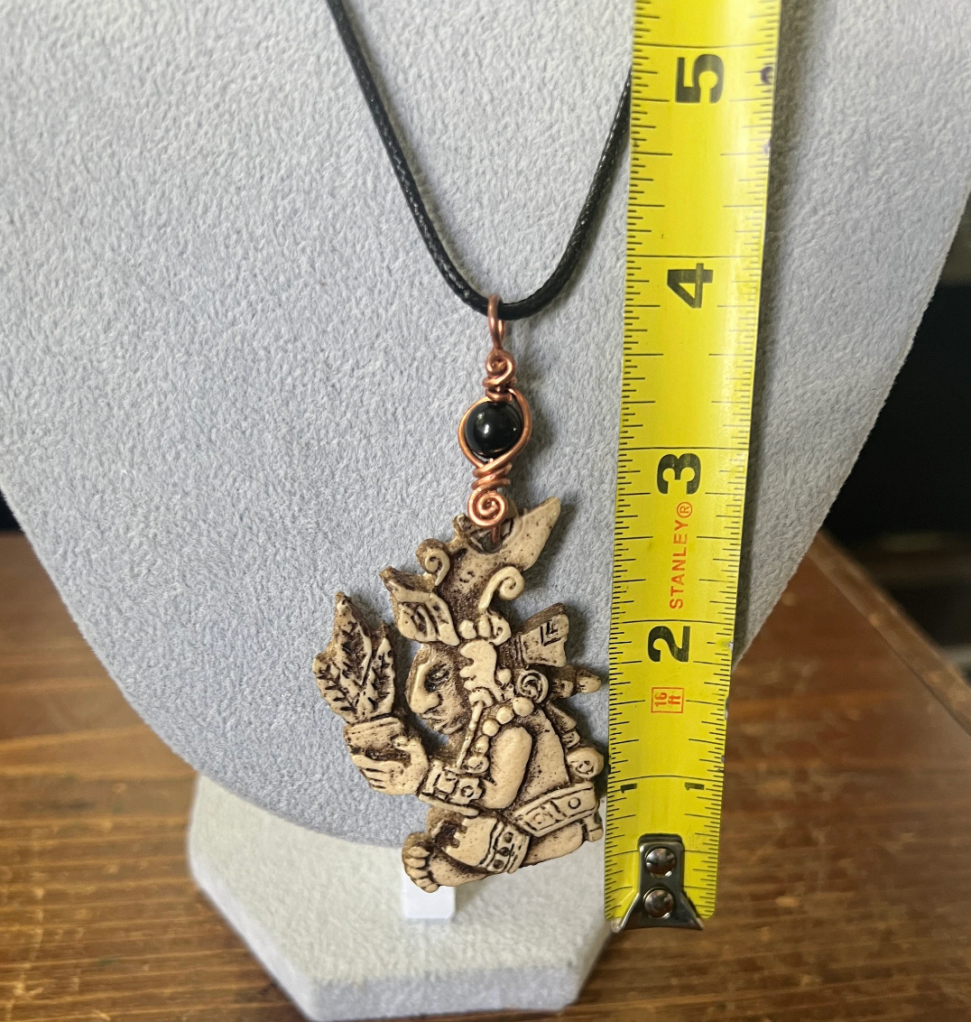 Hun Hunahpu Mayan Corn God, Necklace, Maya Pendant, Resin, Mexican, Mexico, indigenous art and jewelry, Tribal, Aguila, Pre-Hispanic  (#14)