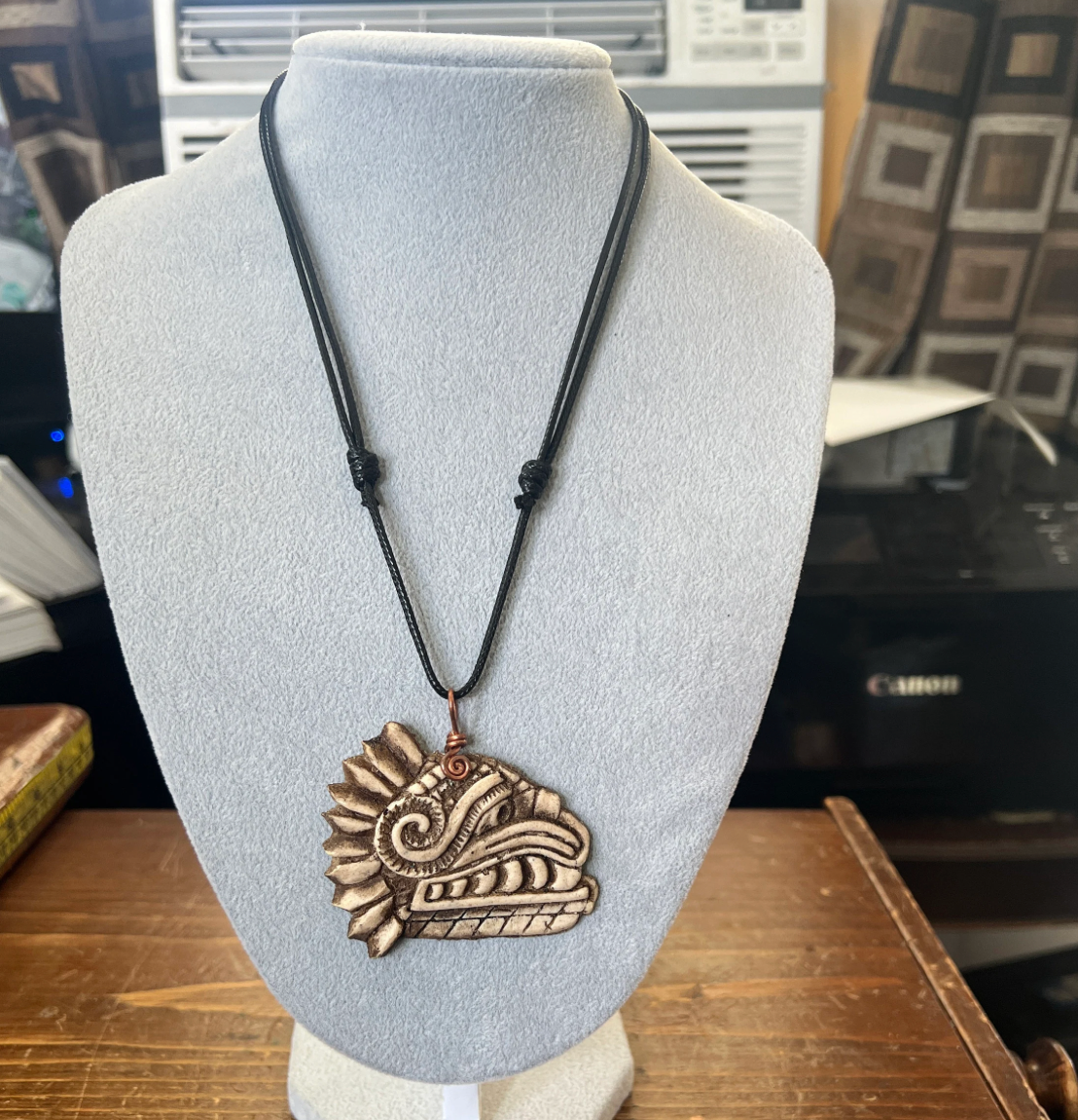 Kukulkan Mayan Necklace, Aztec Quetzalcoatl Pendant, Mexican, Mexico, Mexica, indigenous art and jewelry, Tribal, Serpent, Dragon (#14)