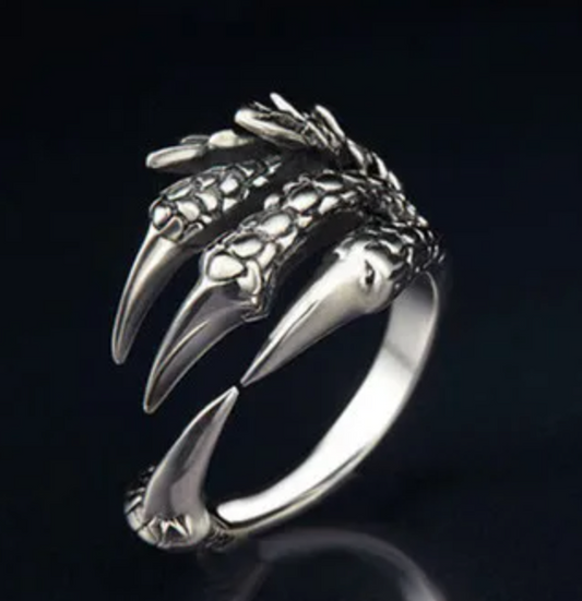 Titanium Steel Eagle Dragon Claw Halloween Skull Ring Hot Selling Men's Domineering Opening Rock Animal Jewelry (1)