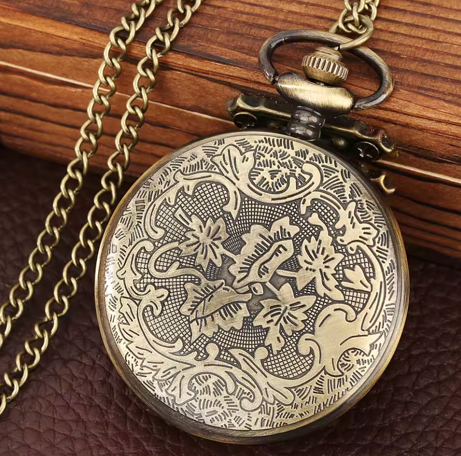 Aztec Calendar Sun Stone Pocket Watch Calendario Azteca Bronze Quartz #21