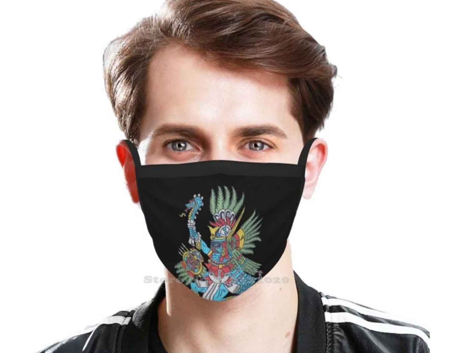 Huitzilopochtli-Aztec God Of Sun And War-Aztec Deity Unisex Childs Face Mask Huitzilopochtli Aztec Mexican God