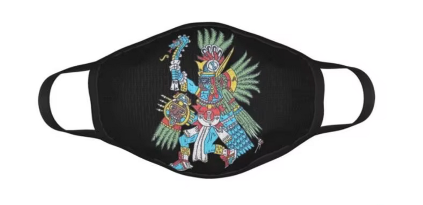 Huitzilopochtli-Aztec God Of Sun And War-Aztec Deity Unisex Childs Face Mask Huitzilopochtli Aztec Mexican God