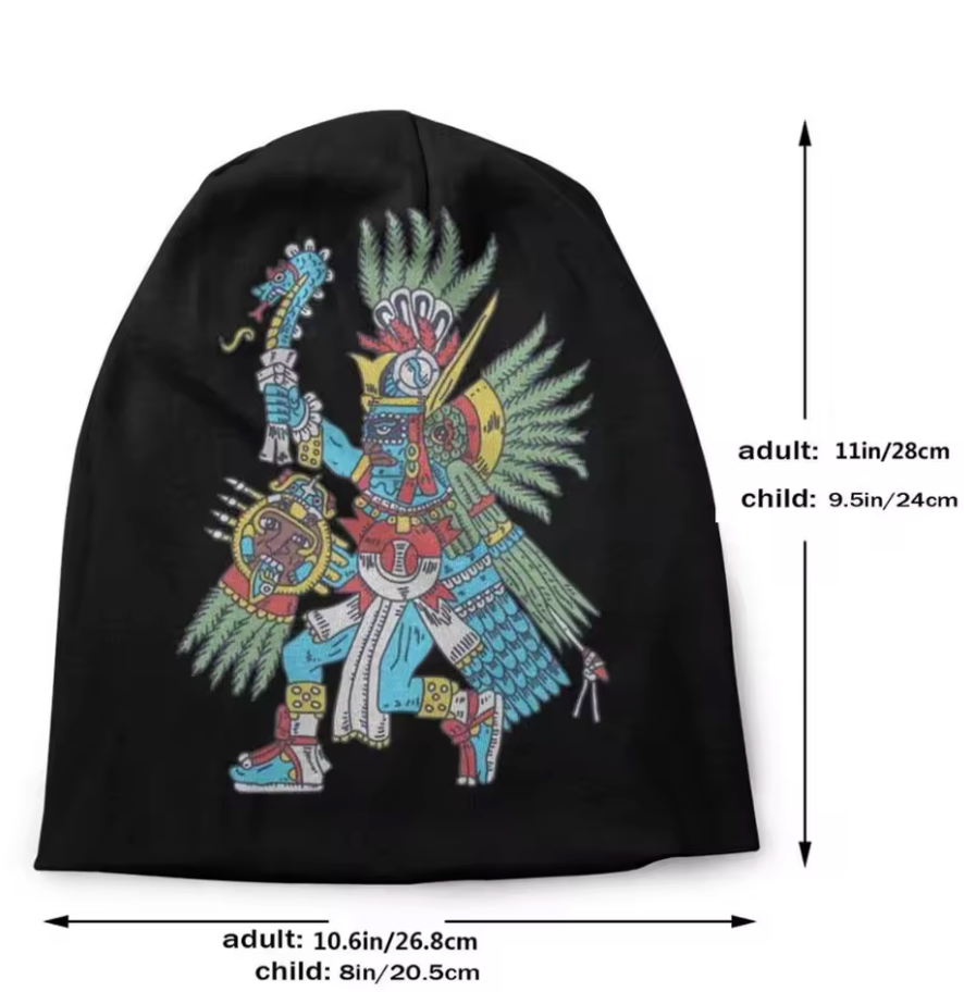 Huitzilopochtli-Aztec God Of Sun And War-Aztec Deity Unisex Men Women Thin Beanie Casual Cap Huitzilopochtli Aztec Mexican God