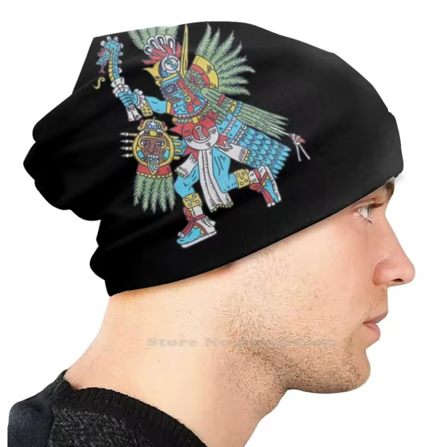 Huitzilopochtli-Aztec God Of Sun And War-Aztec Deity Unisex Men Women Thin Beanie Casual Cap Huitzilopochtli Aztec Mexican God