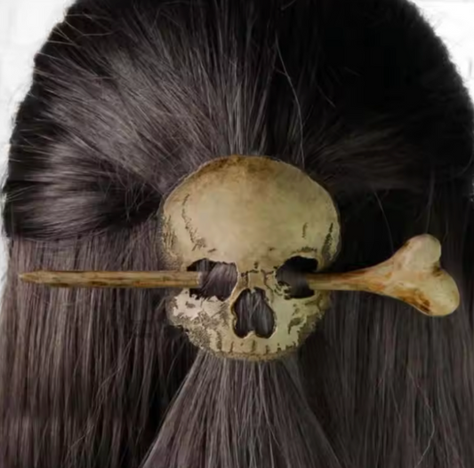 Hair Barrette For Women Skull Bones Witch Hair Sticks Gothic Hairpin Pagan Hair Jewelry (#17)