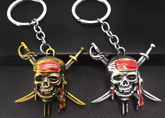 Metal Pirate Skull Keychains Vintage Pirates of The Caribbean Key Holder (#13)