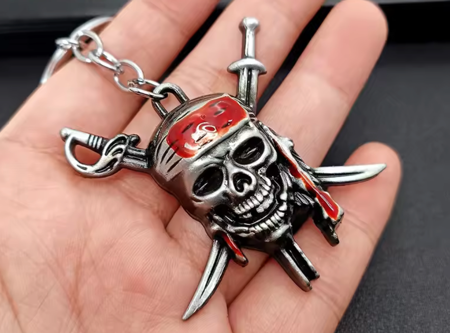 Metal Pirate Skull Keychains Vintage Pirates of The Caribbean Key Holder (#13)