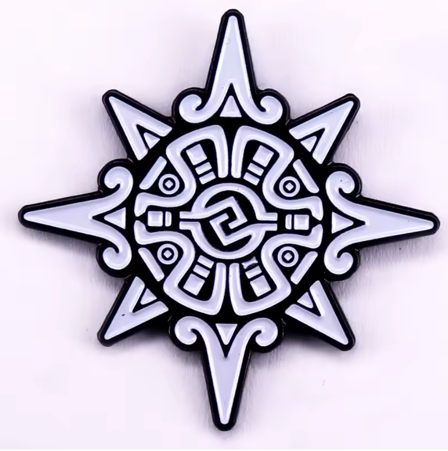 Aztec Symbol Hunab Ku Ometeotl Enamel Pin, button, brooch, pins, #19